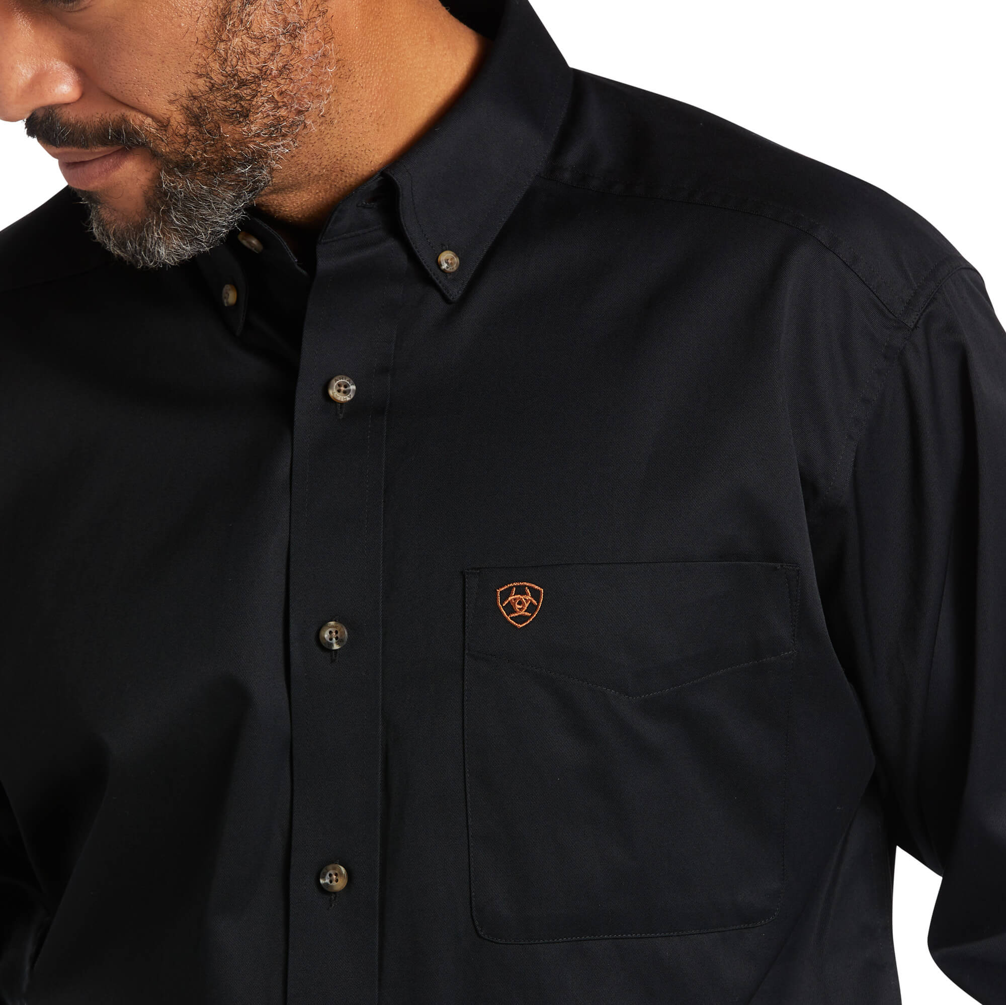 Ariat Solid Twill Classic Fit Shirt in Black - Image 4