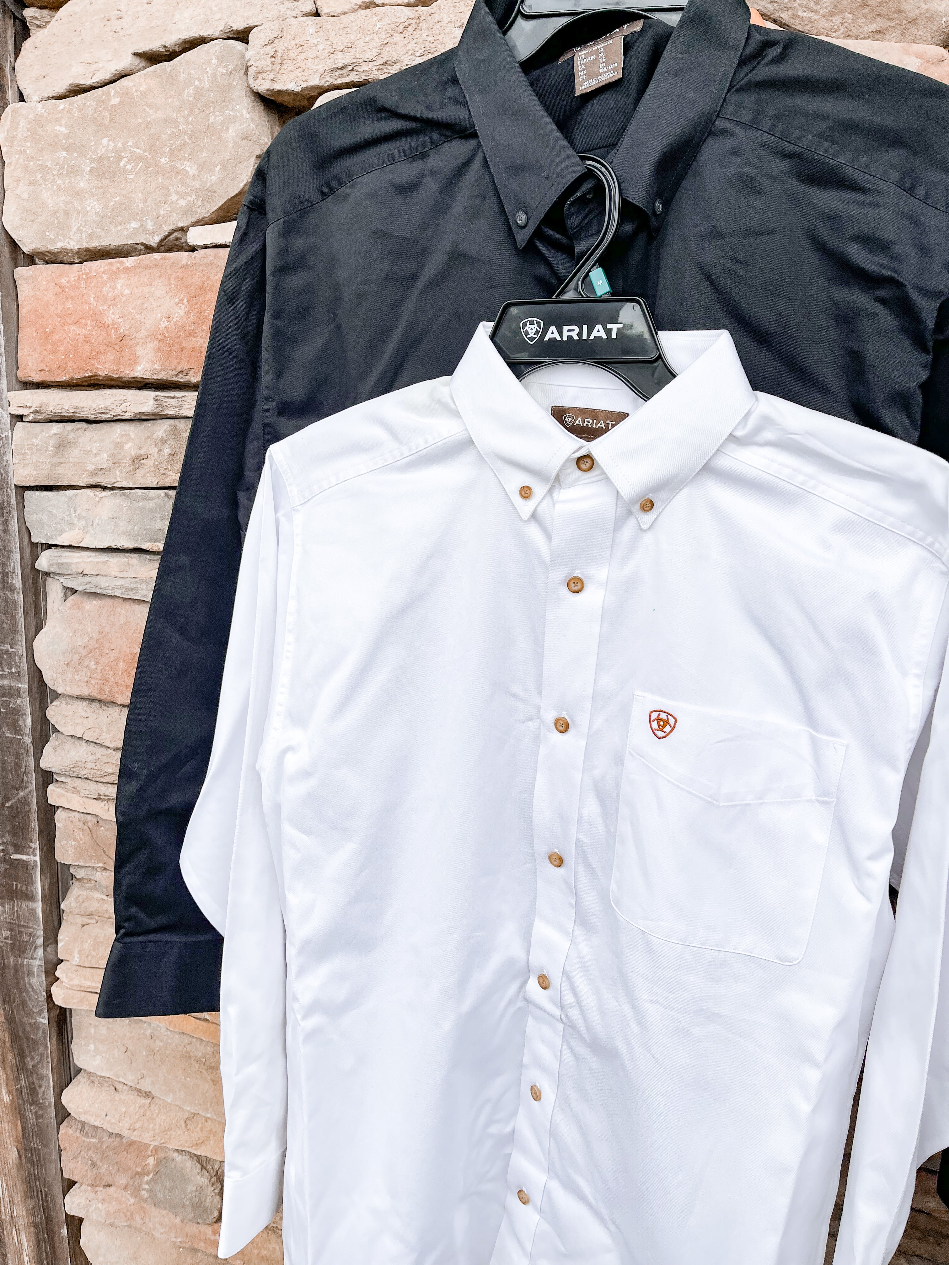 Ariat Solid Twill Classic Fit Shirt in Black - Image 7
