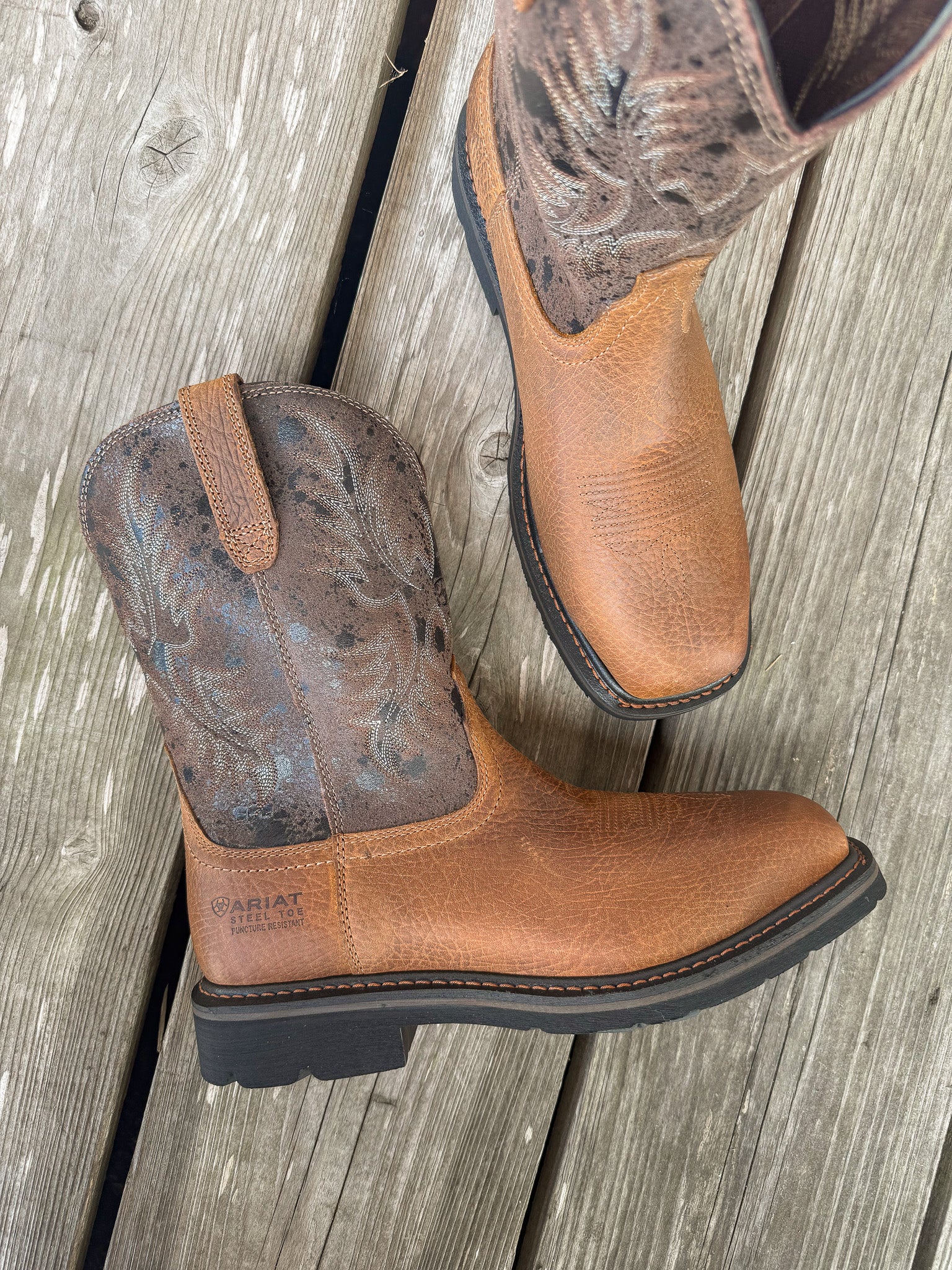 Men's Ariat Sierra Puncture Resistant Square Steel Toe Work Boots - Image 4