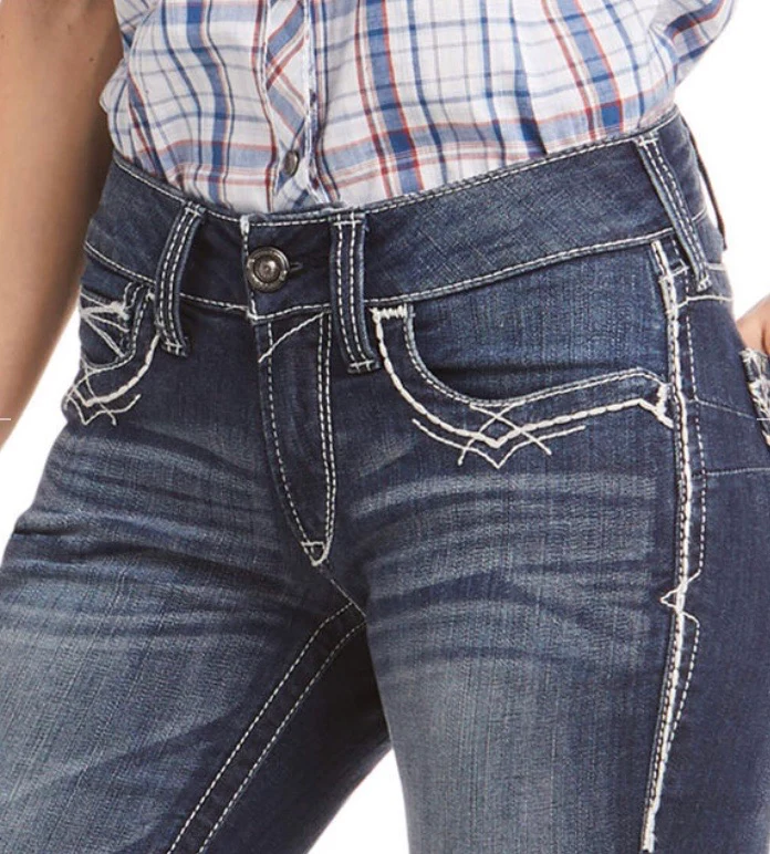 Women's Ariat R.E.A.L. Mid Rise Stretch Entwined Boot Cut Jeans - Image 13