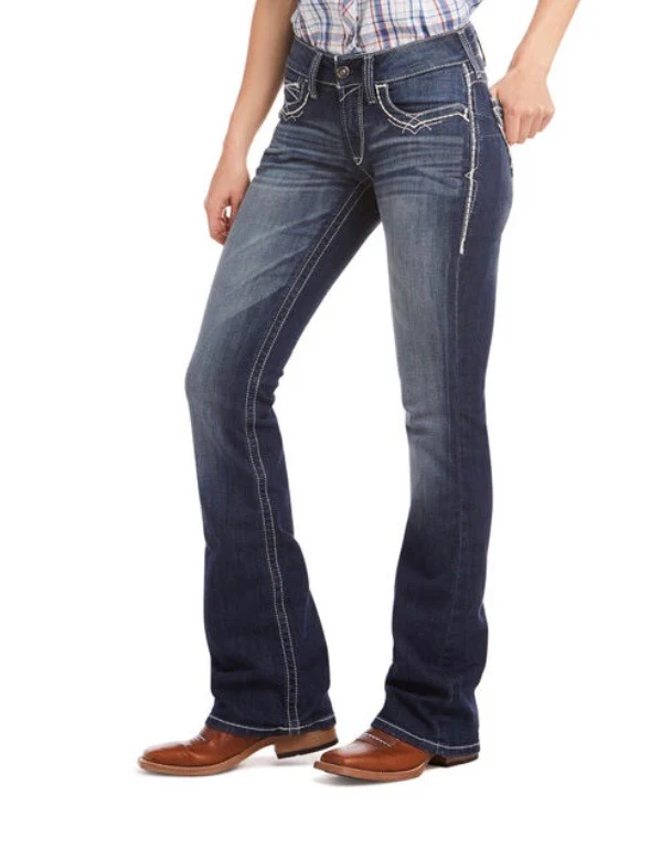 Women's Ariat R.E.A.L. Mid Rise Stretch Entwined Boot Cut Jeans - Image 9