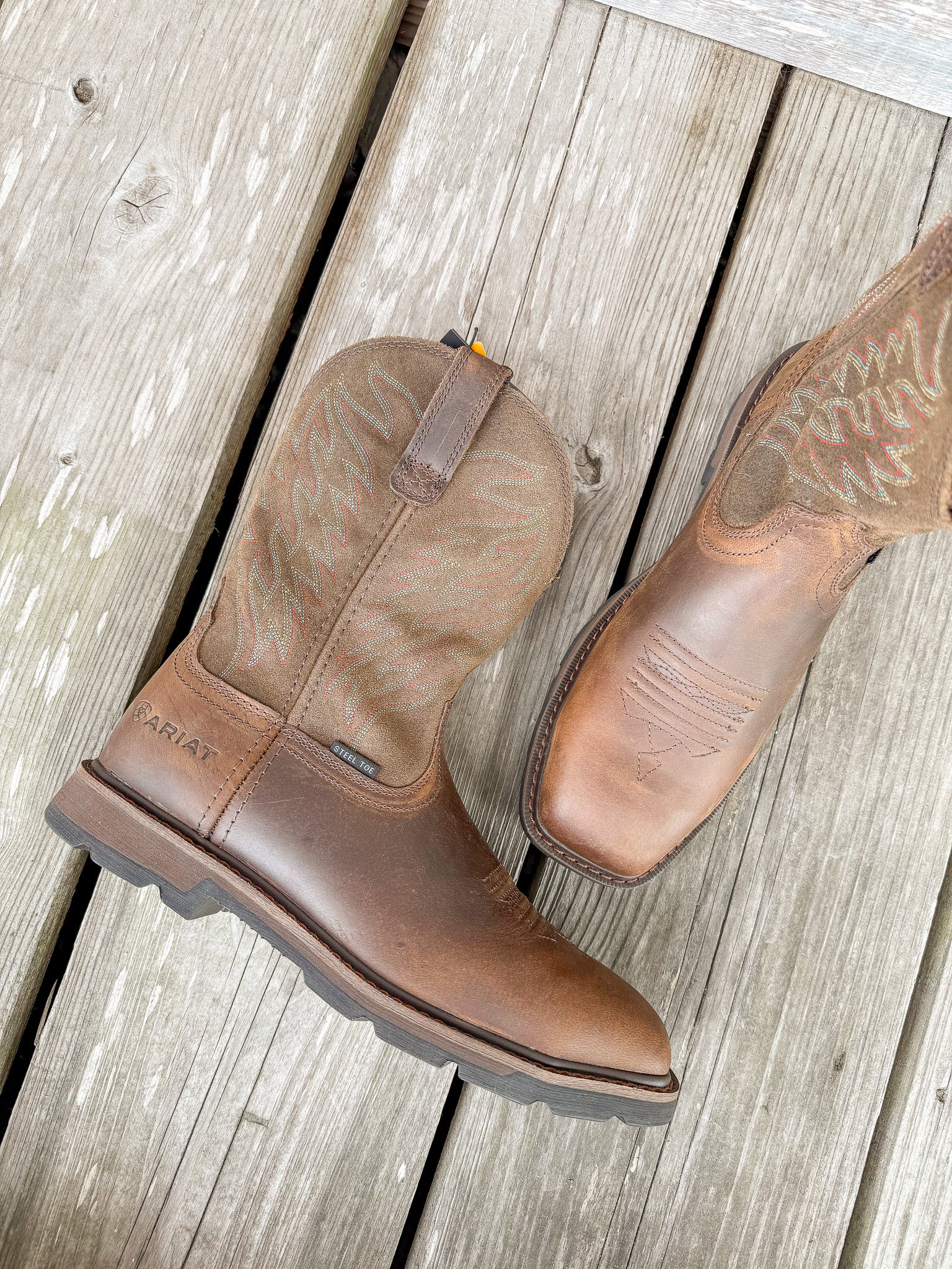 Men's Ariat Groundbreaker Wide Square Toe Steel Toe Work Boot - Image 4