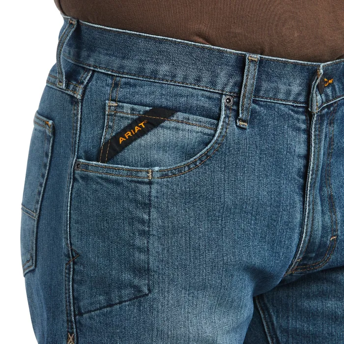 Men's Ariat Rebar Edgewood M5 Stackable Straight Leg Jeans - Image 4