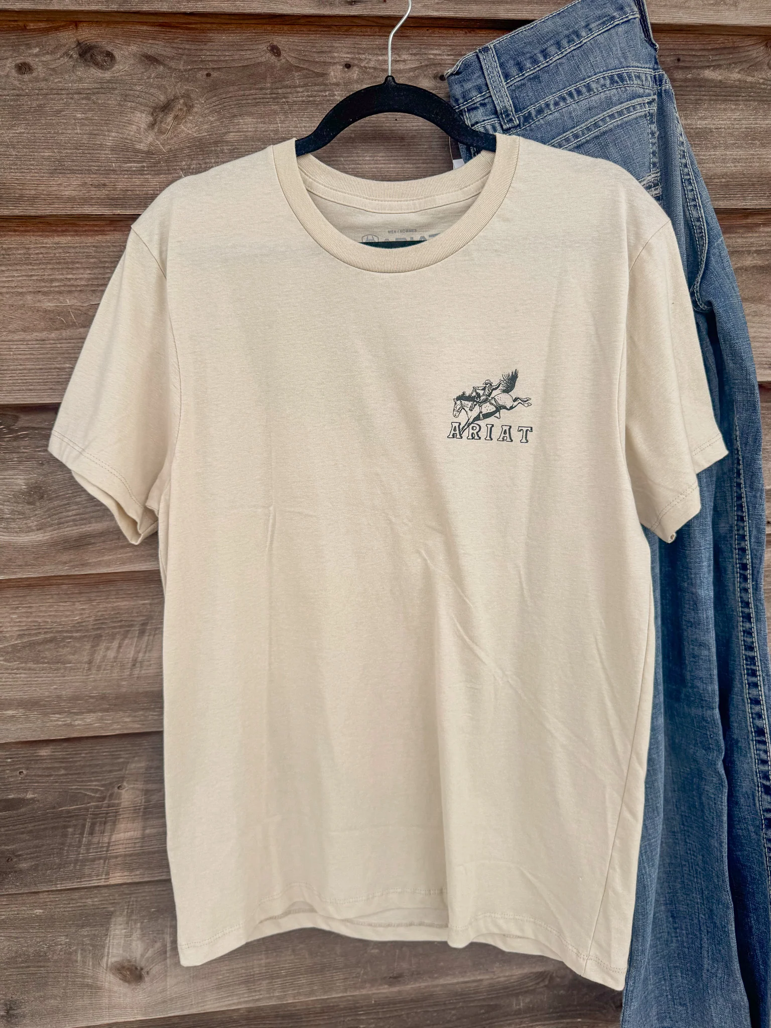 Men's Ariat Bronc Ridin Heritage Beige T-Shirt - Image 2