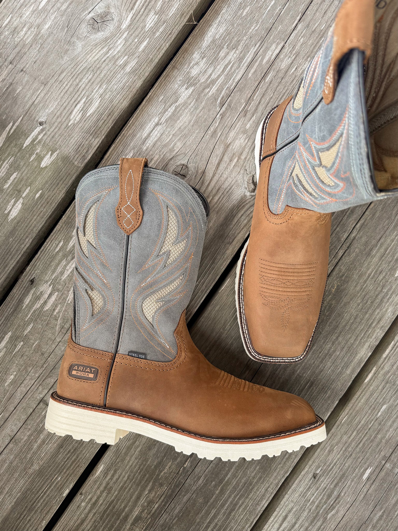 Men's Ariat Activator VentTEK Square Steel Toe Work Boots - Image 5
