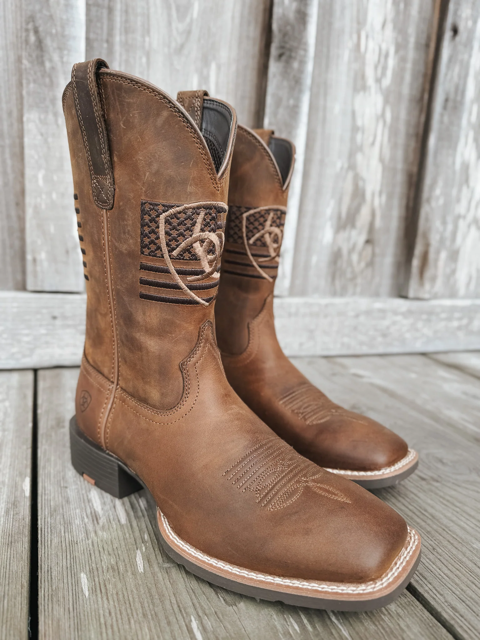 Men's Ariat Freedom Distressed Brown Sport Western Boots - Image 9