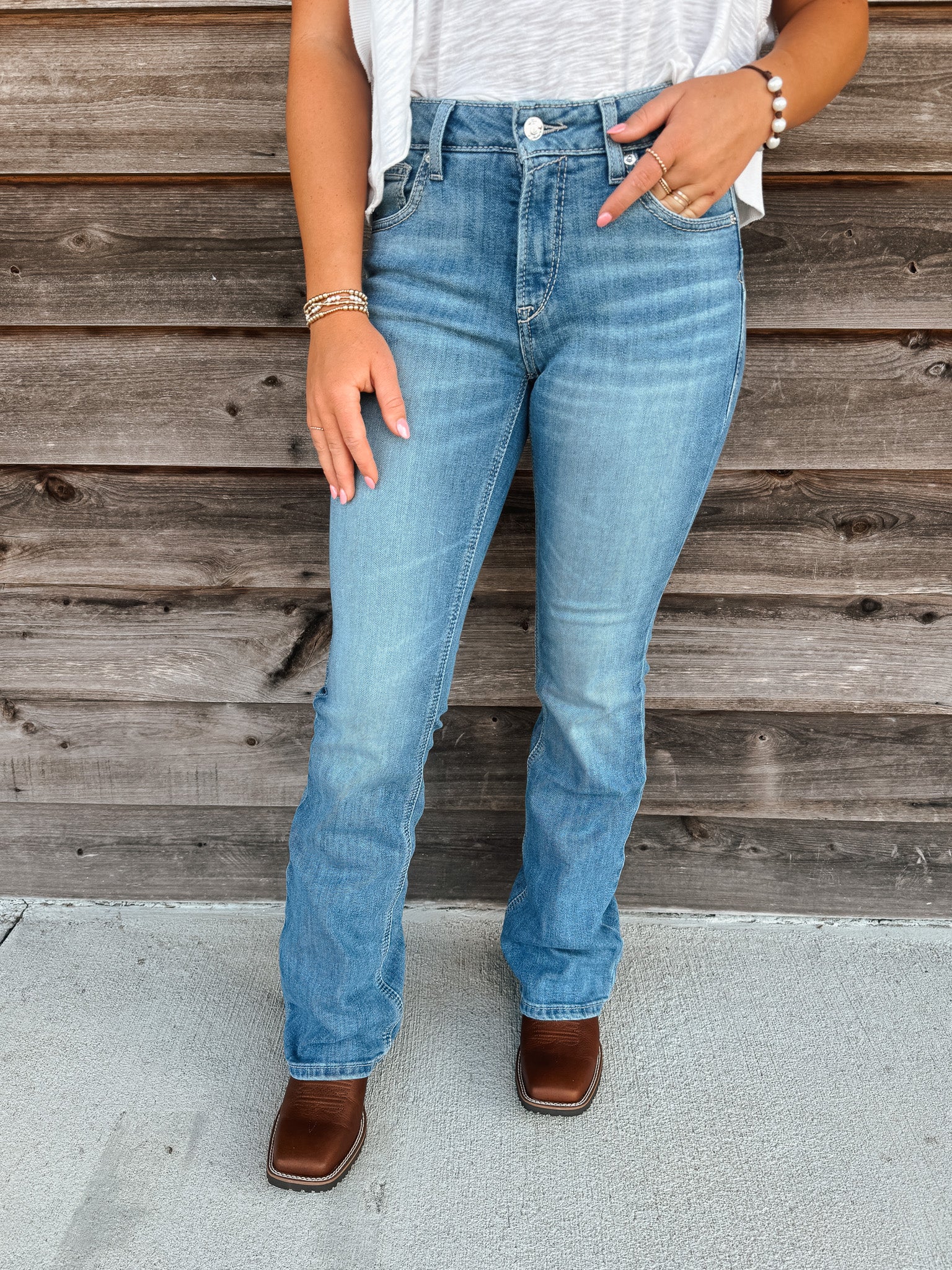 Women's Ariat High Rise Rowyn Boot Cut Jeans - Image 3