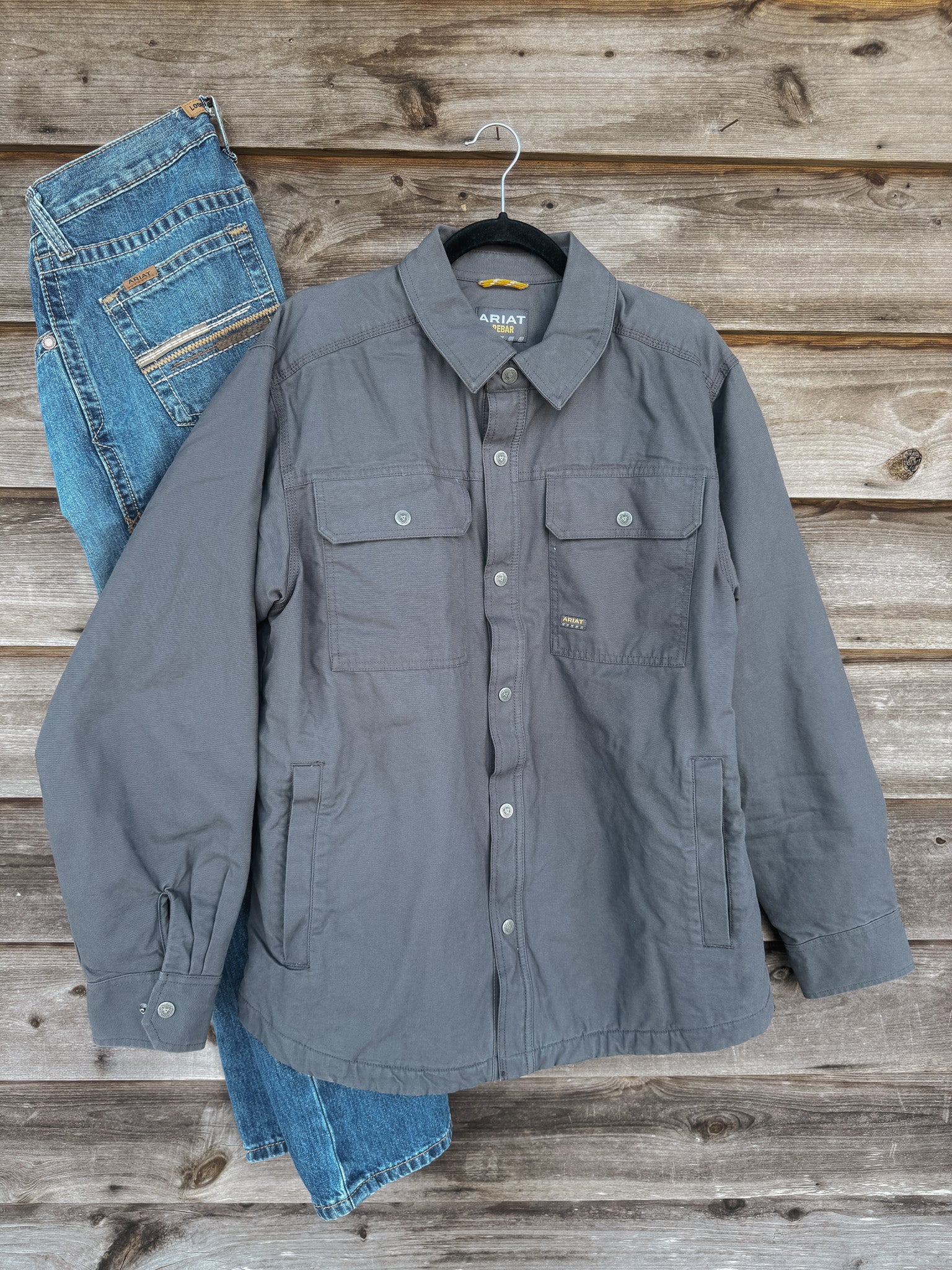 Men's Ariat Rebar Canvas Shirt Jacket - Image 2