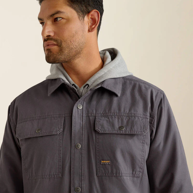 Men's Ariat Rebar Canvas Shirt Jacket - Image 5