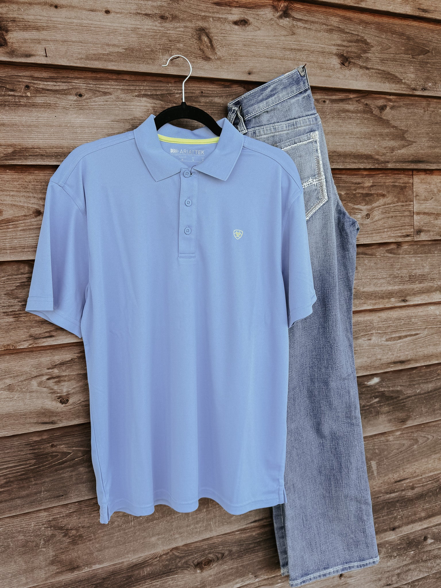 Men's Ariat TEK Polo in Blissful Blue