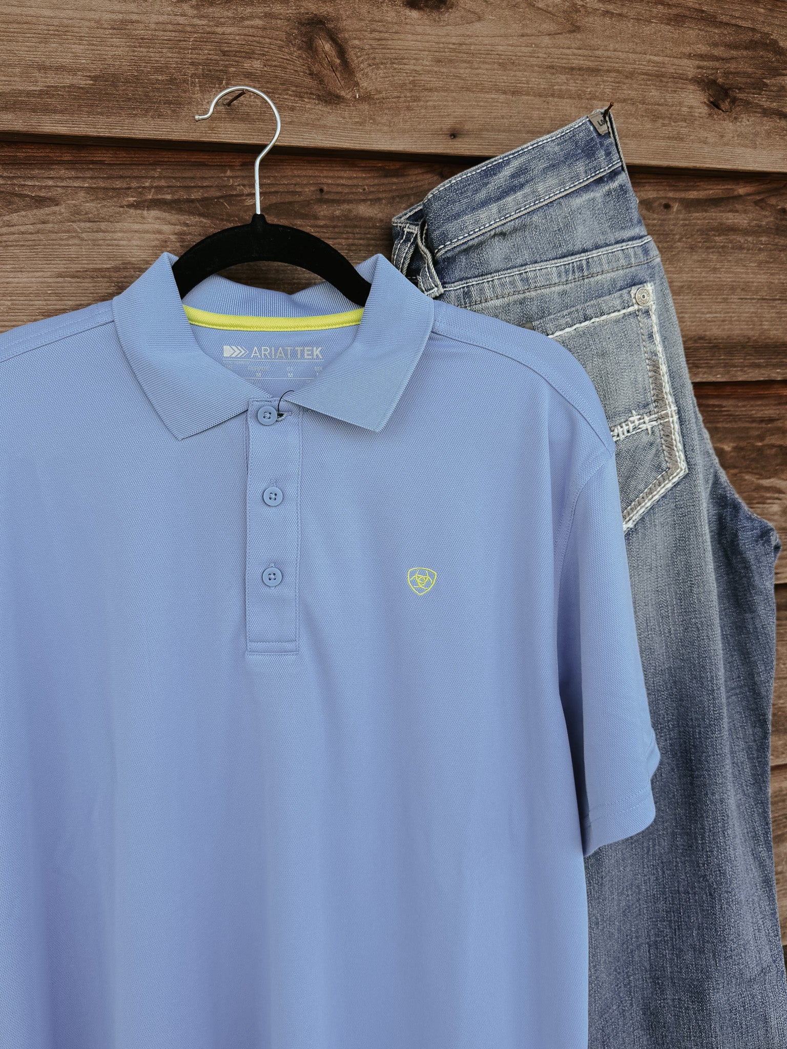 Men's Ariat TEK Polo in Blissful Blue - Image 4