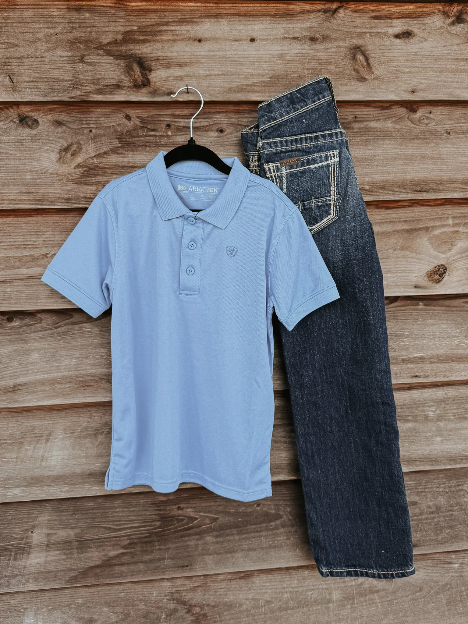 Youth Ariat TEK Polo in Blissful Blue
