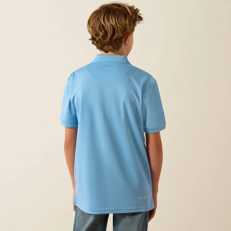 Youth Ariat TEK Polo in Blissful Blue - Image 13