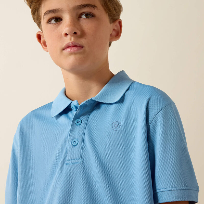 Youth Ariat TEK Polo in Blissful Blue - Image 14