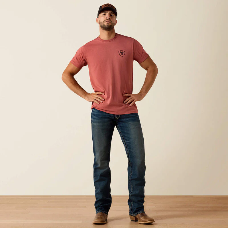Ariat Men's Banner Badge T-Shirt in Red Clay