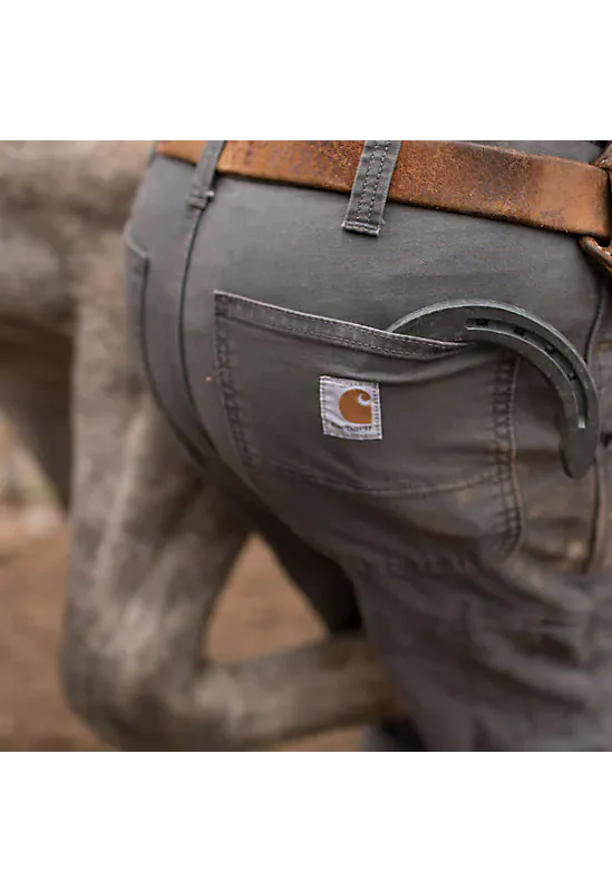 MEN'S CARHARTT RUGGED FLEX RELAXED FIT CANVAS WORK PANT IN GRAVEL - Image 3