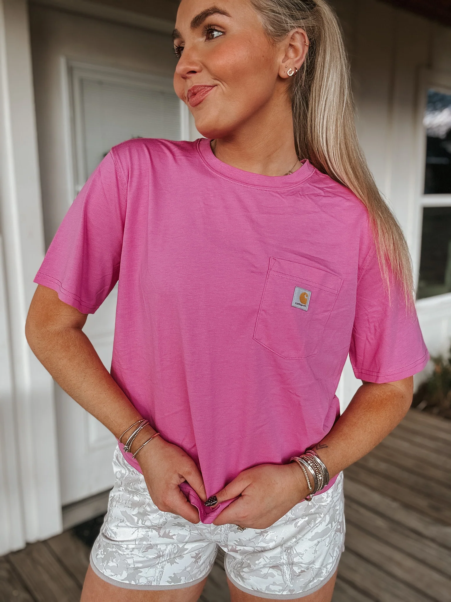 Carhartt Women's TENCEL™ Fiber Series Loose Tee - Fuchsia - Image 4