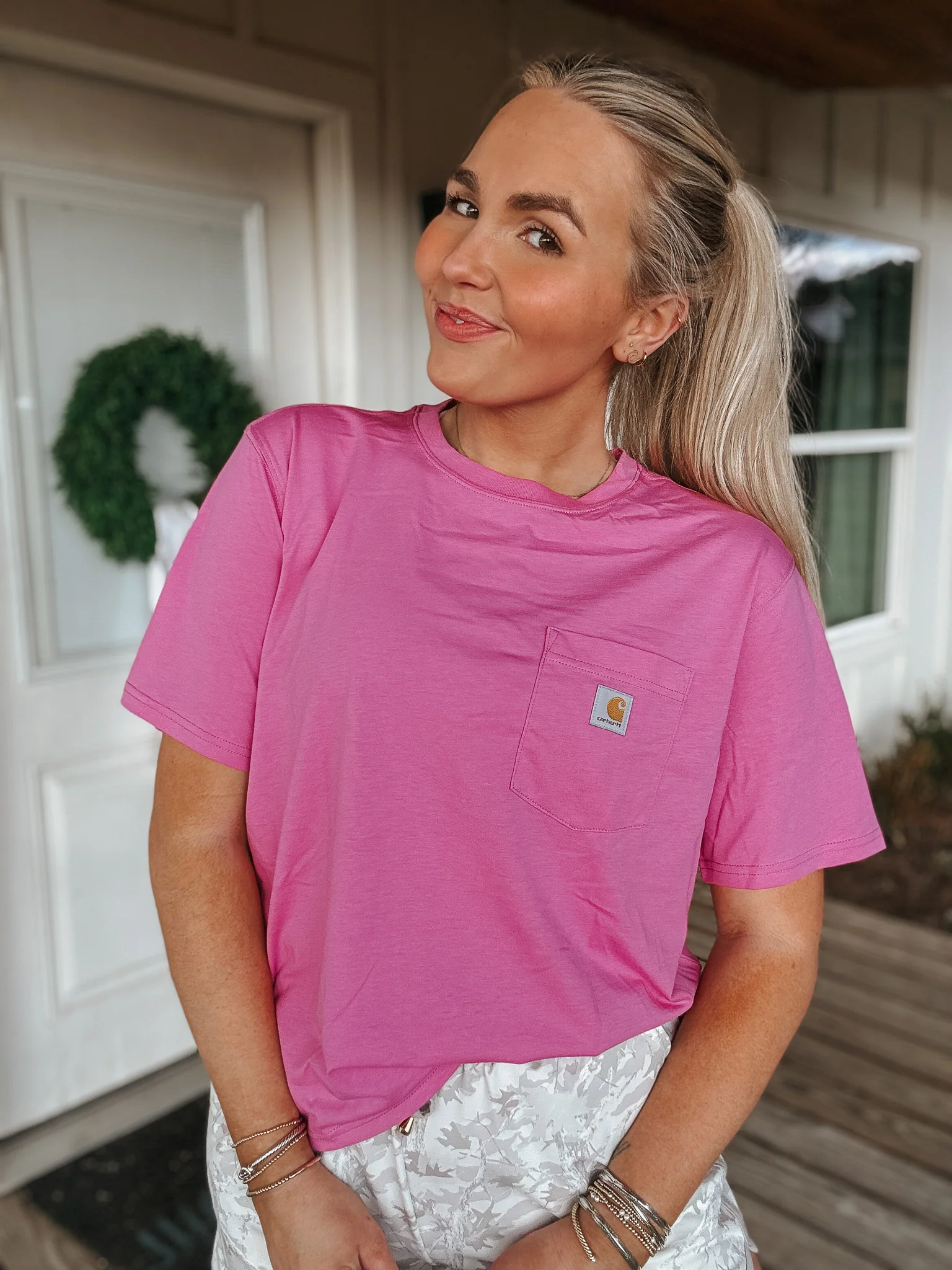 Carhartt Women's TENCEL™ Fiber Series Loose Tee - Fuchsia - Image 7