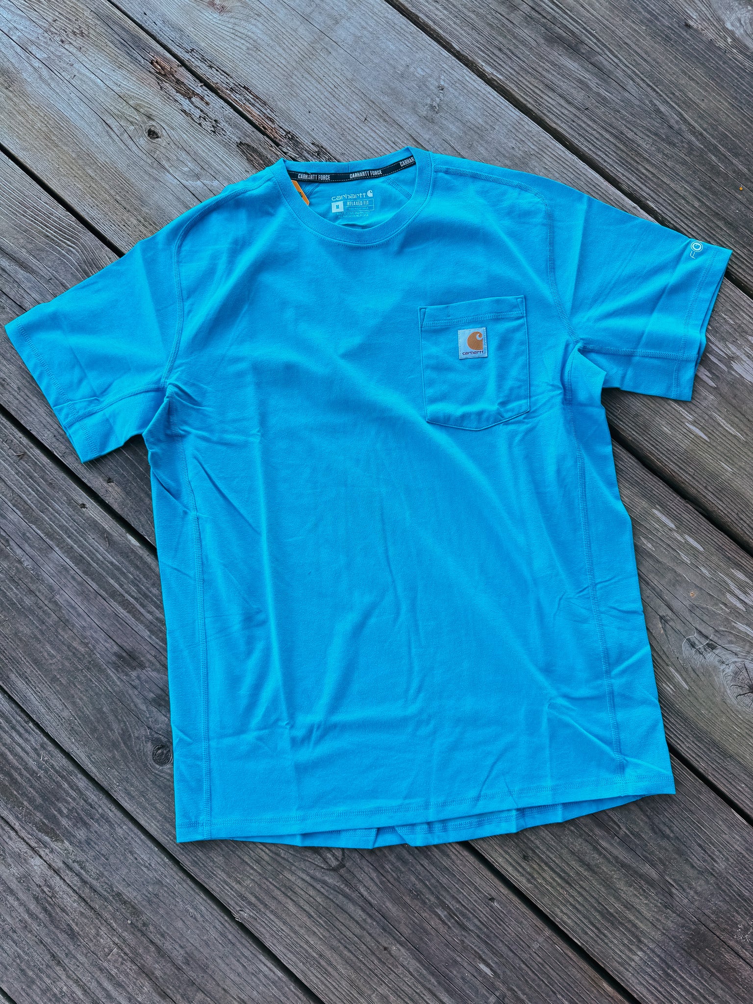 Carhartt Force Relaxed Fit Midweight Short Sleeve Pocket T-Shirt - Atomic Blue - Image 2