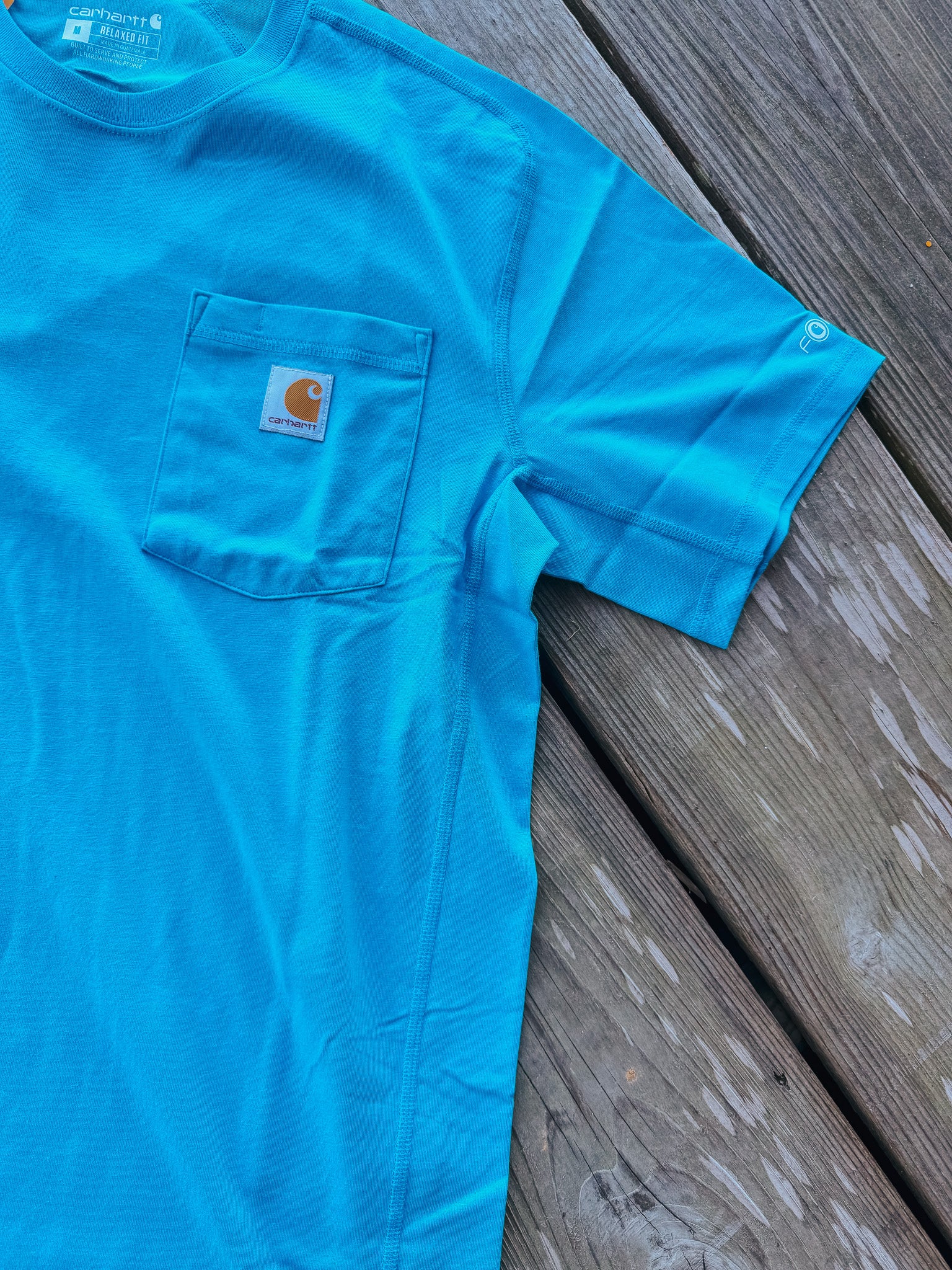 Carhartt Force Relaxed Fit Midweight Short Sleeve Pocket T-Shirt - Atomic Blue - Image 3