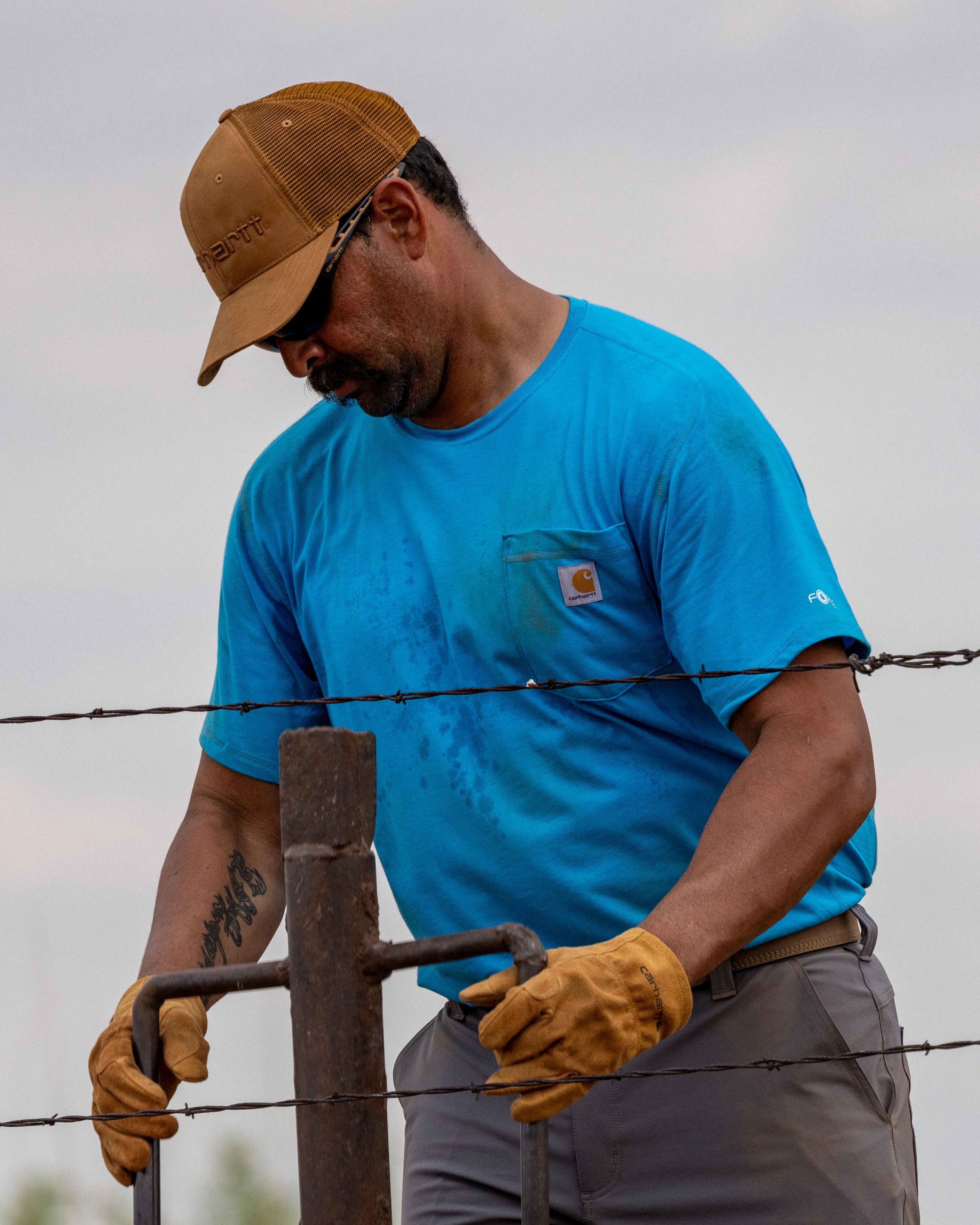 Carhartt Force Relaxed Fit Midweight Short Sleeve Pocket T-Shirt - Atomic Blue - Image 7