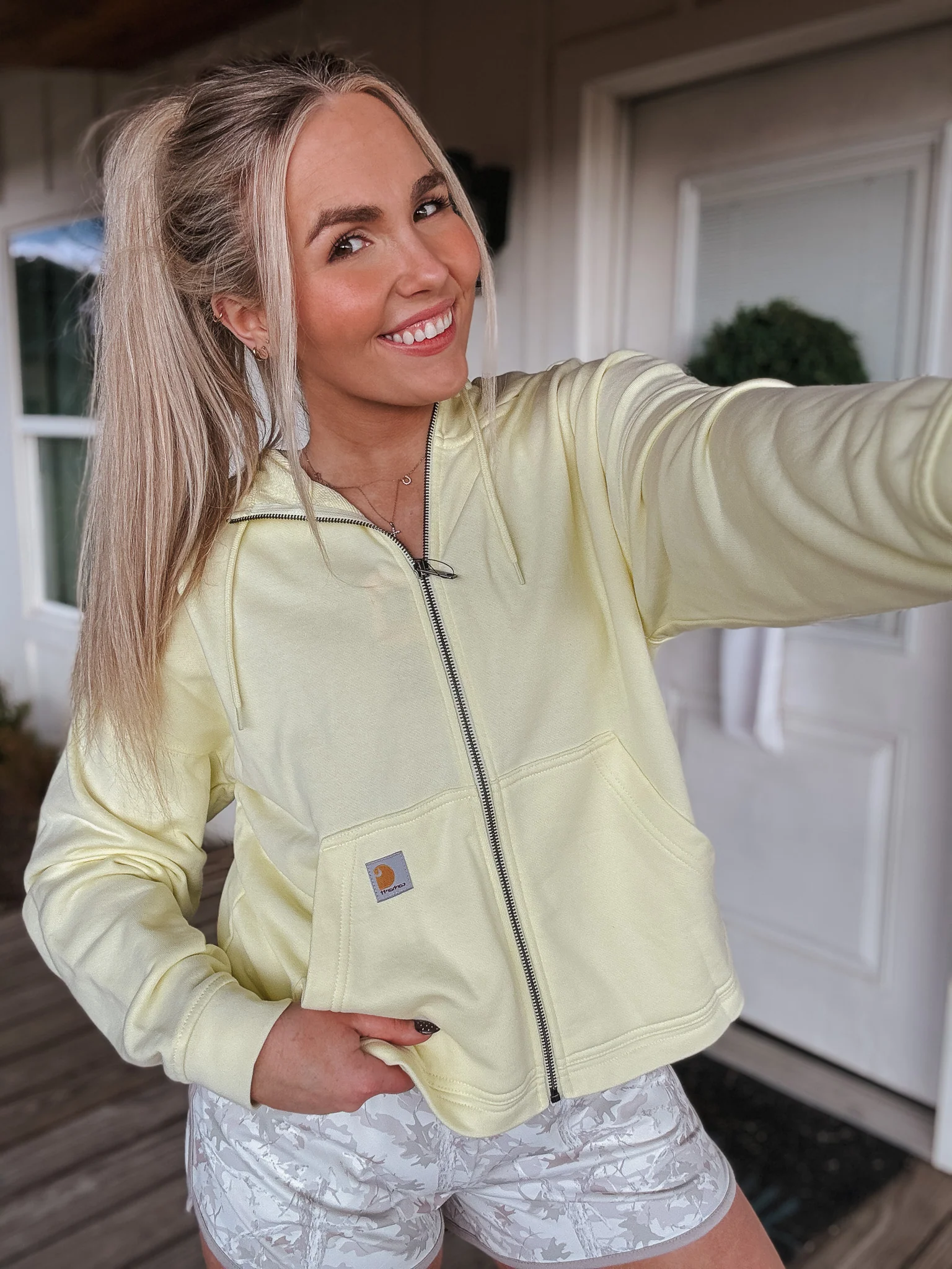 Carhartt Women's TENCEL™ Fiber Series Loose Fit Full-Zip Sweatshirt in Yellow - Image 5
