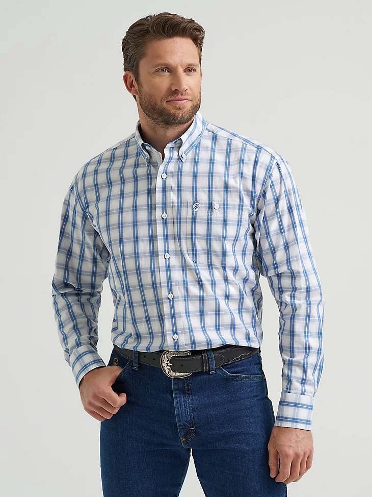 Men's Wrangler George Strait™ Long Sleeve Button Down One Pocket Shirt