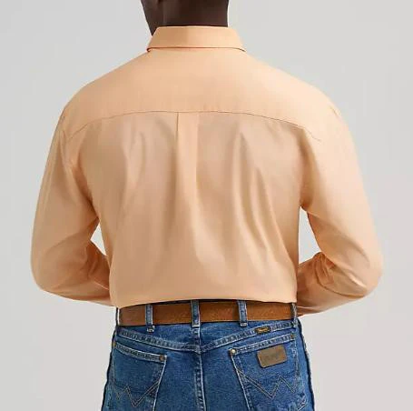 Wrangler GeorgeStrait™ Men's L/S Solid Peach Button Shirt - Image 2