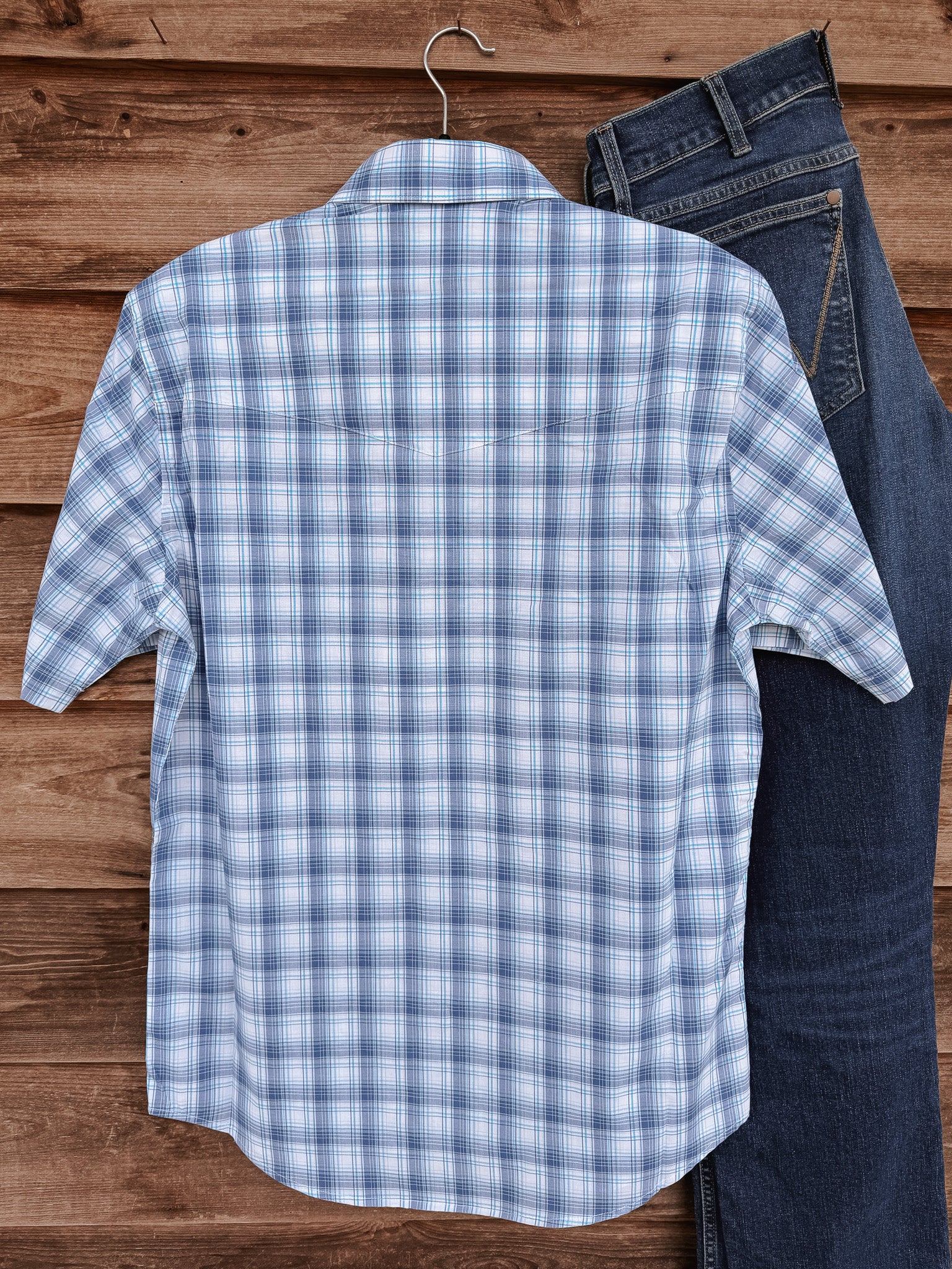 Wrangler Men's Pearl Snap Button Up Short Sleeve - Image 6