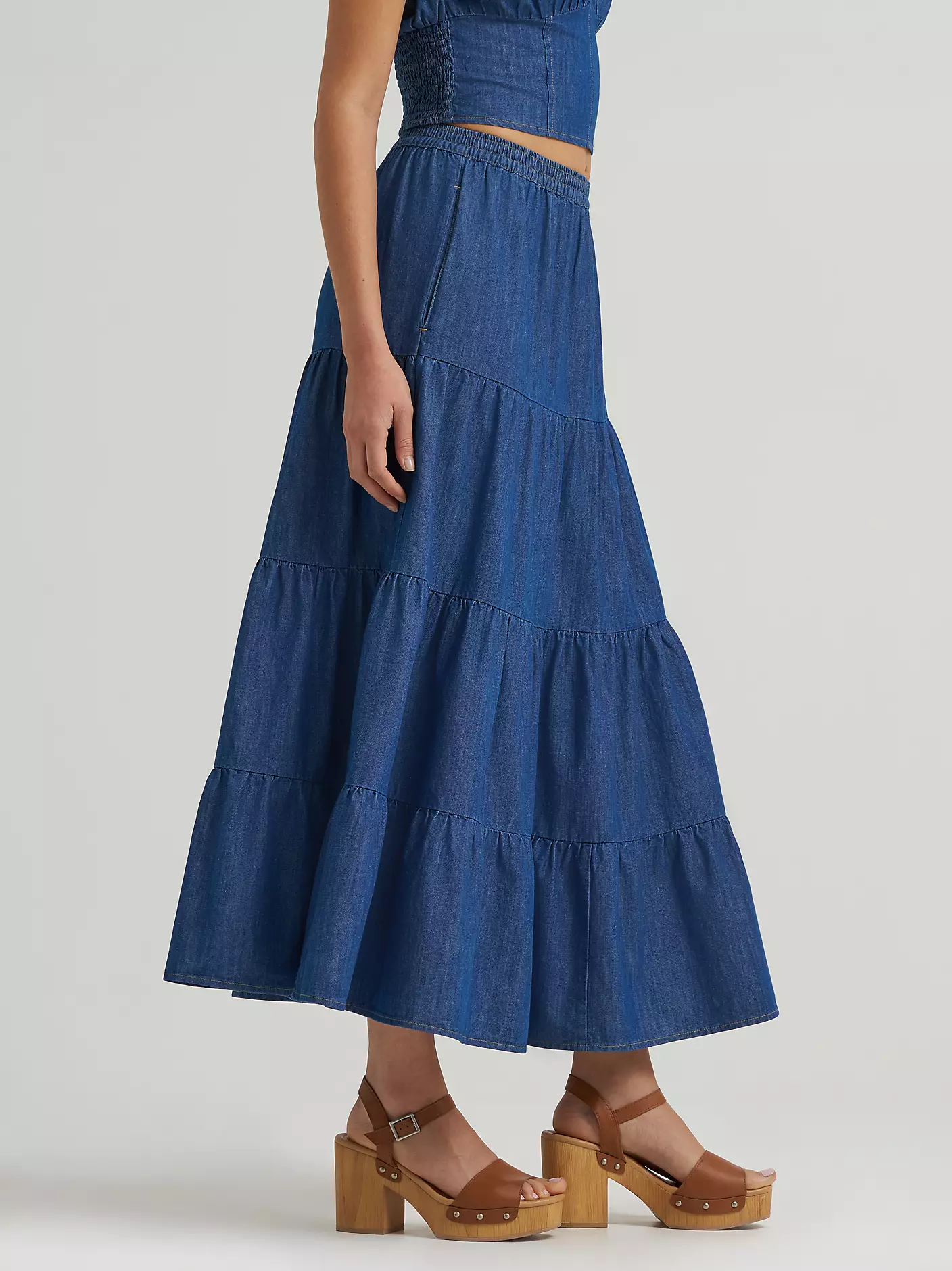 Wrangler Retro Denim Tiered Maxi Skirt - Image 12