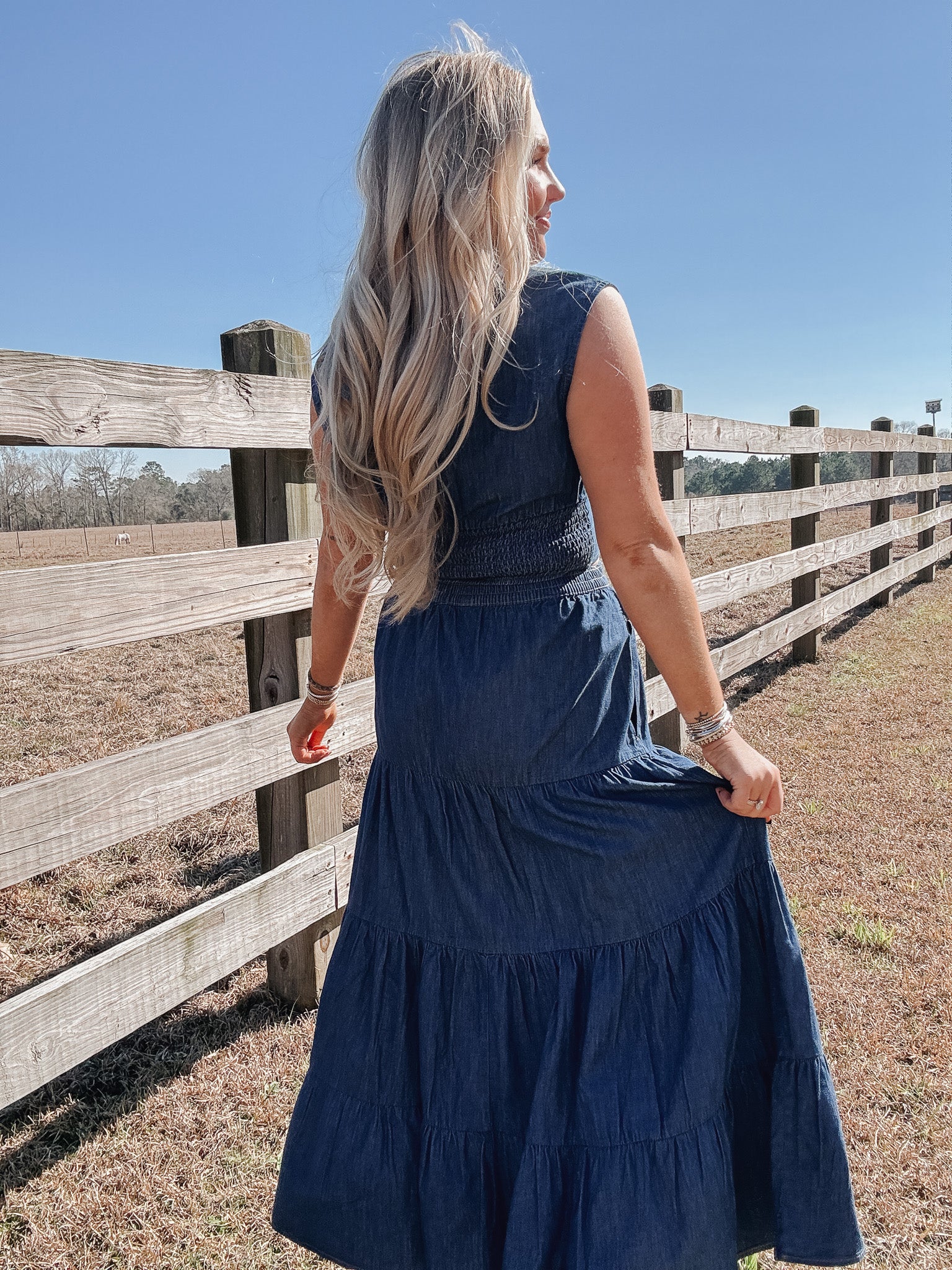 Wrangler Retro Smocked Crop Denim Blouse - Image 5