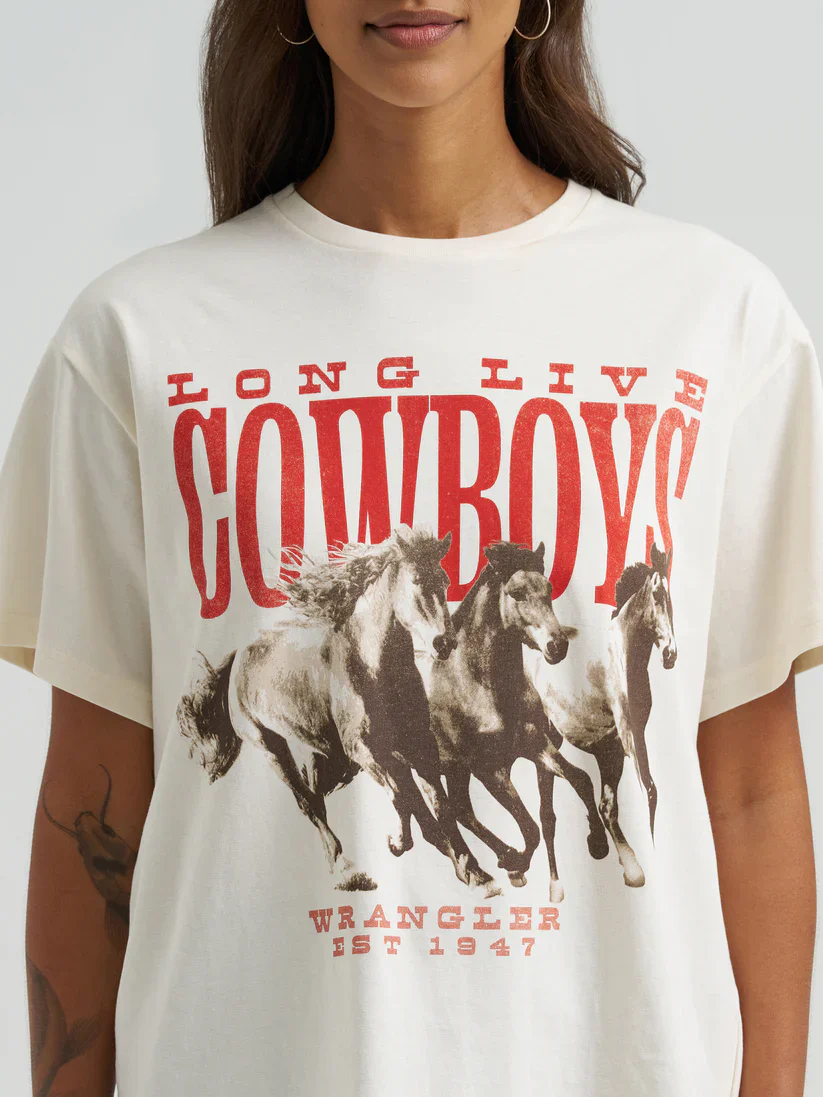 Wrangler Retro 'Long Live Cowboys' Oversized Tee - Image 8