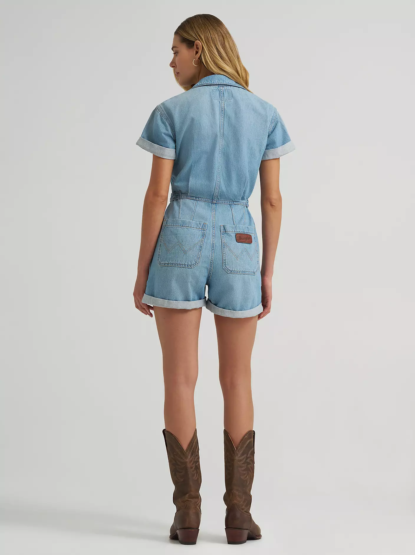 Women's Wrangler Denim Snap Utility Romper - Image 6