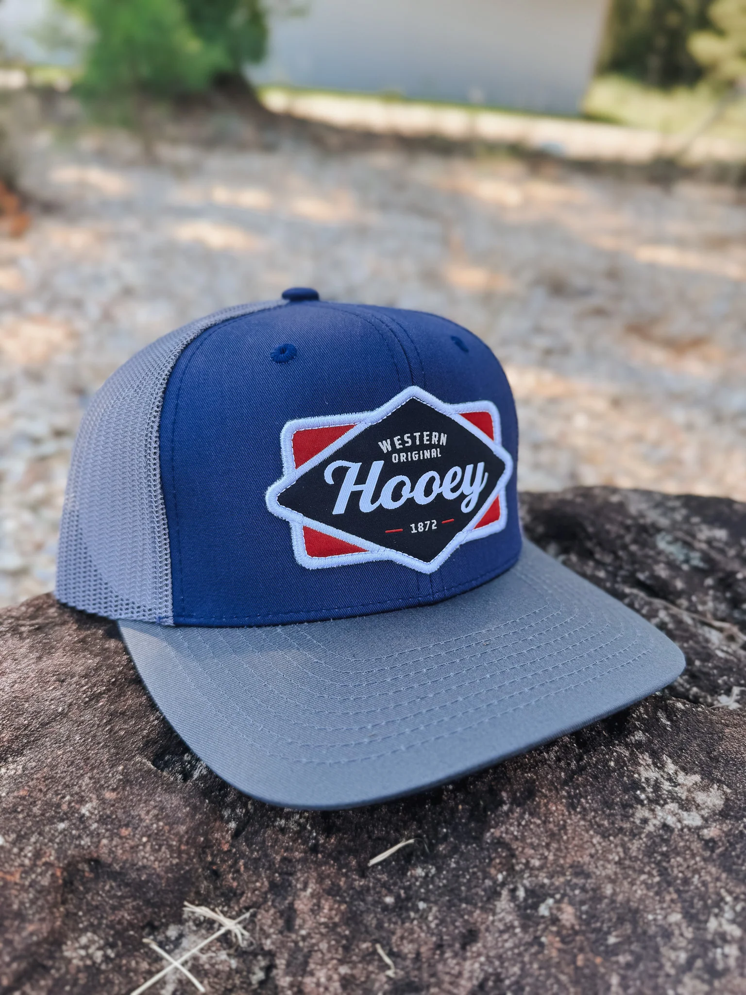 Hooey Diamond Navy/Red/White Patch Cap - Image 2