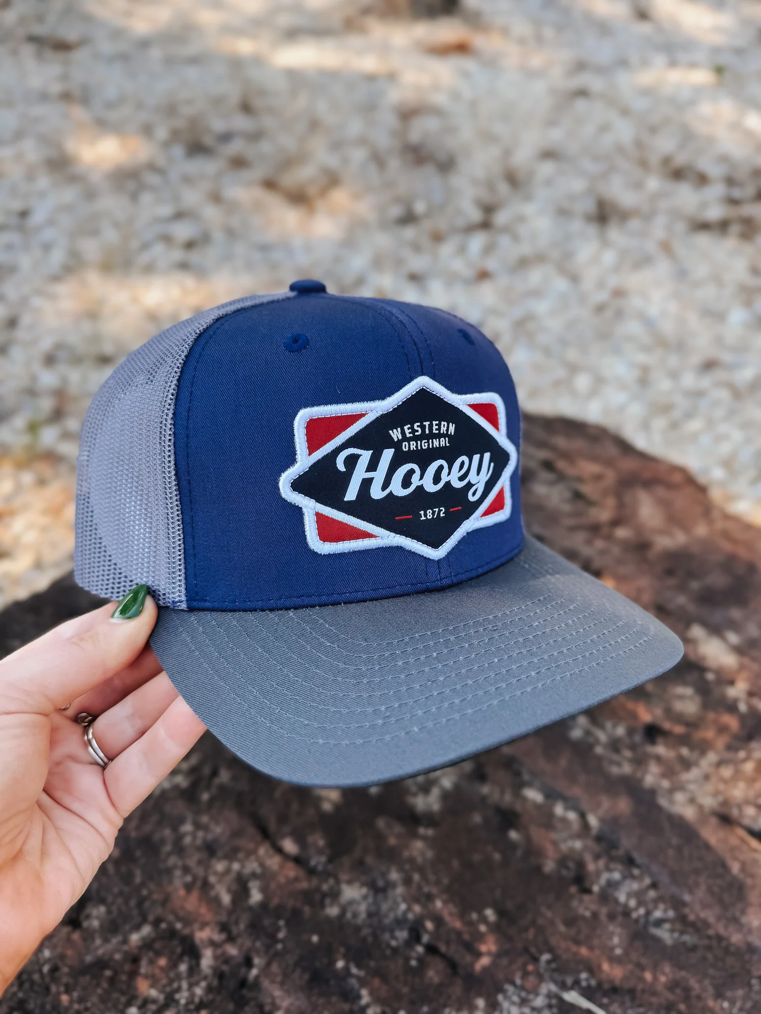 Hooey Diamond Navy/Red/White Patch Cap - Image 4