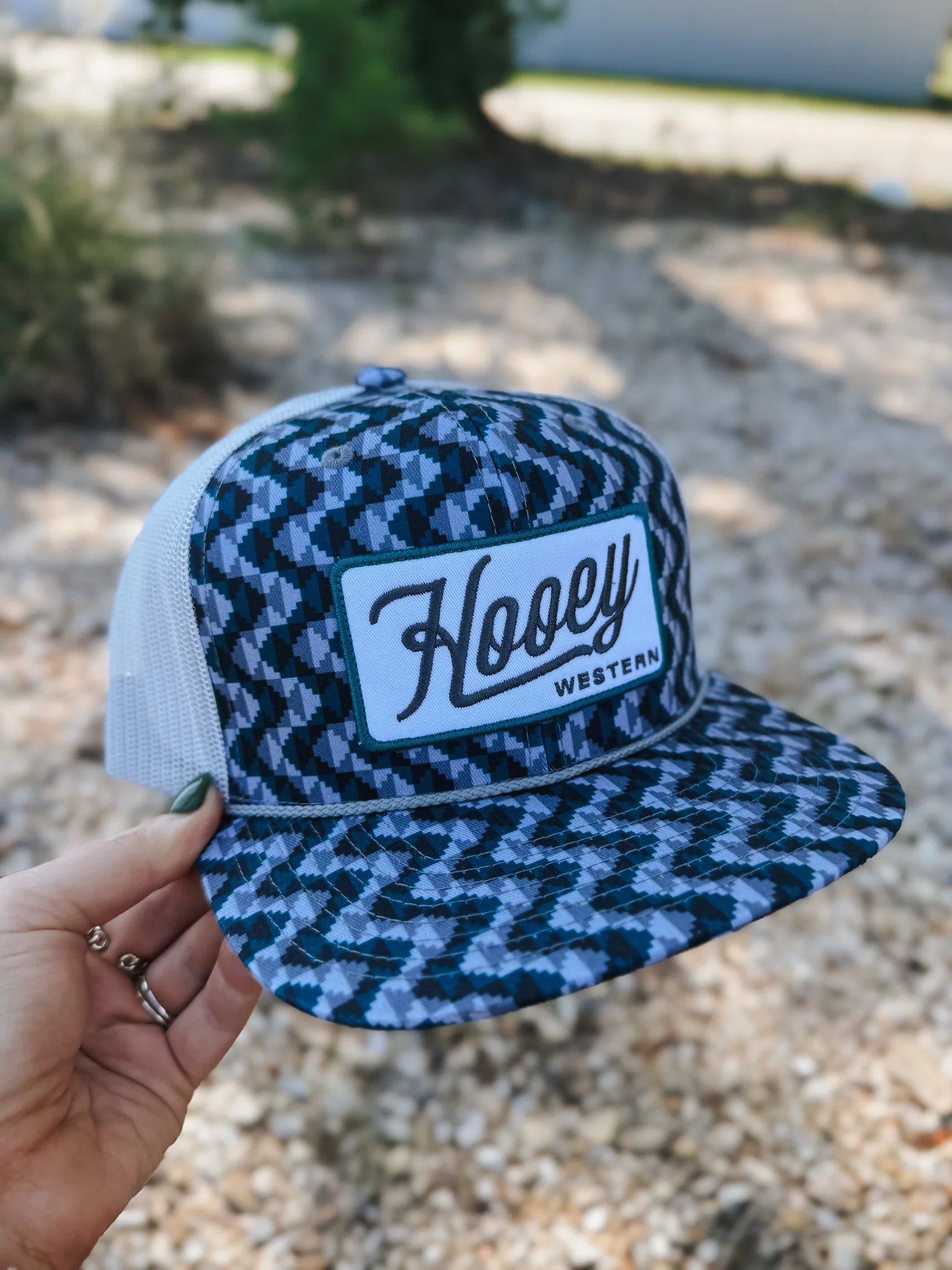 Hooey Lakota Teal/Grey Pattern Cap - Image 4