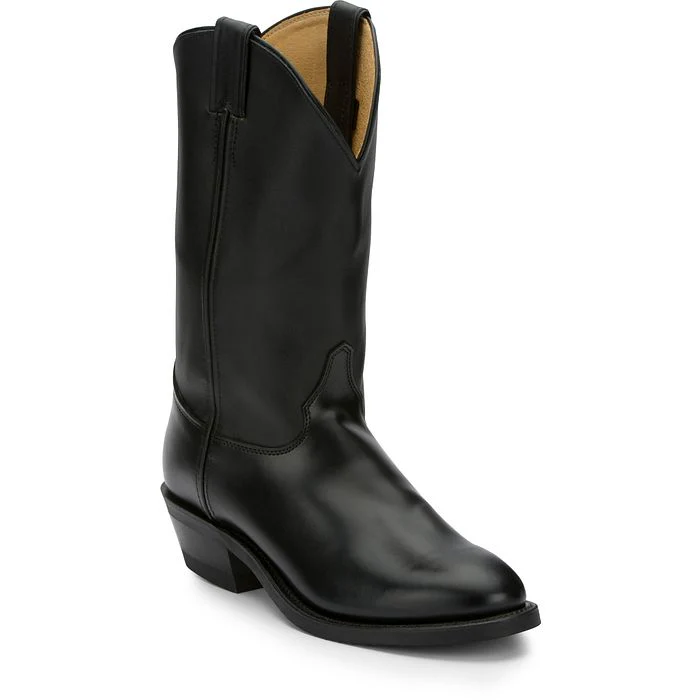 Men's Justin Tobias 12" Black Western Boots - Image 2