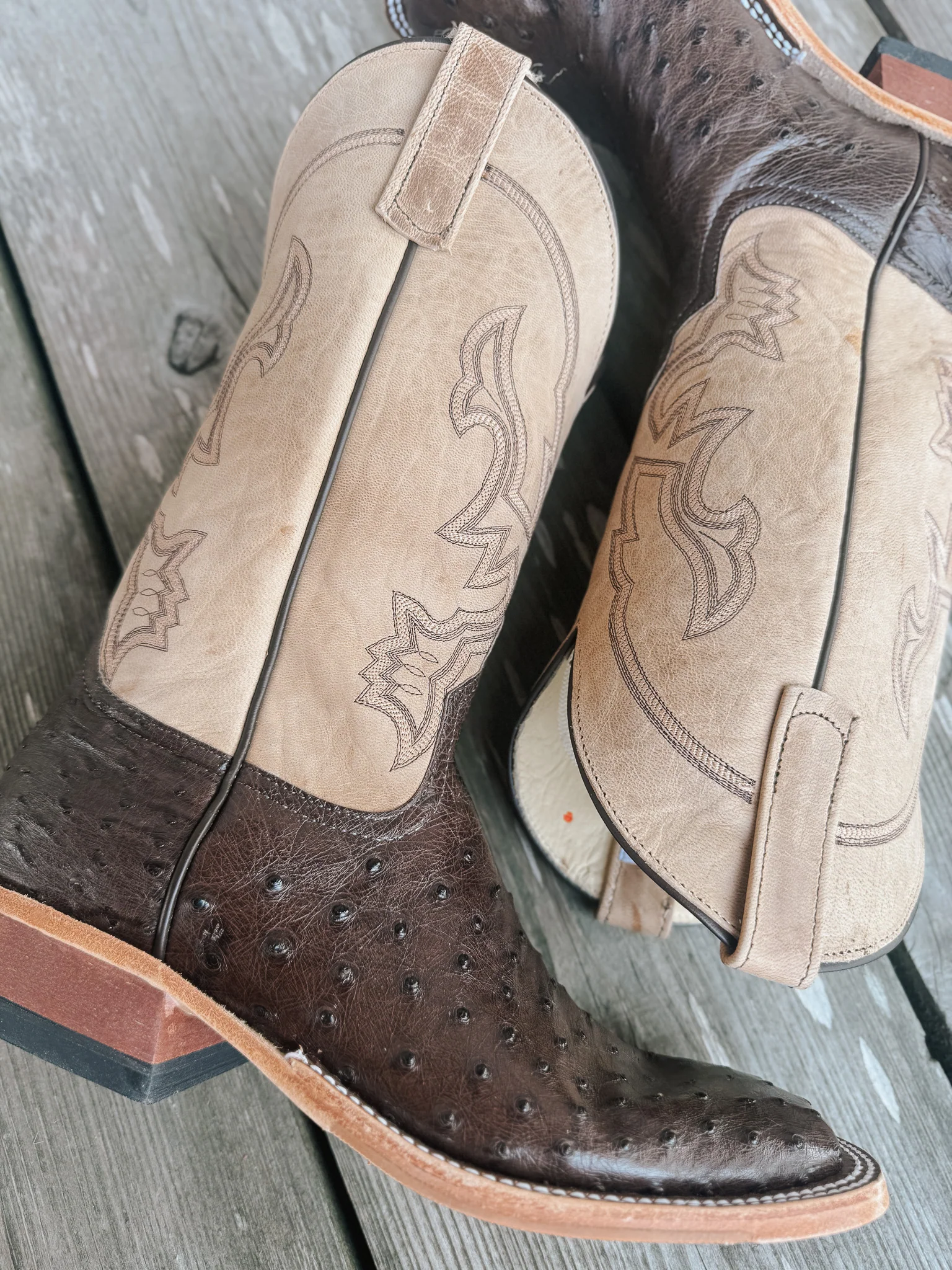 Men's Anderson Bean BC Exclusive Nicotine Ostrich/Tan Mad Cat Boots - Image 2