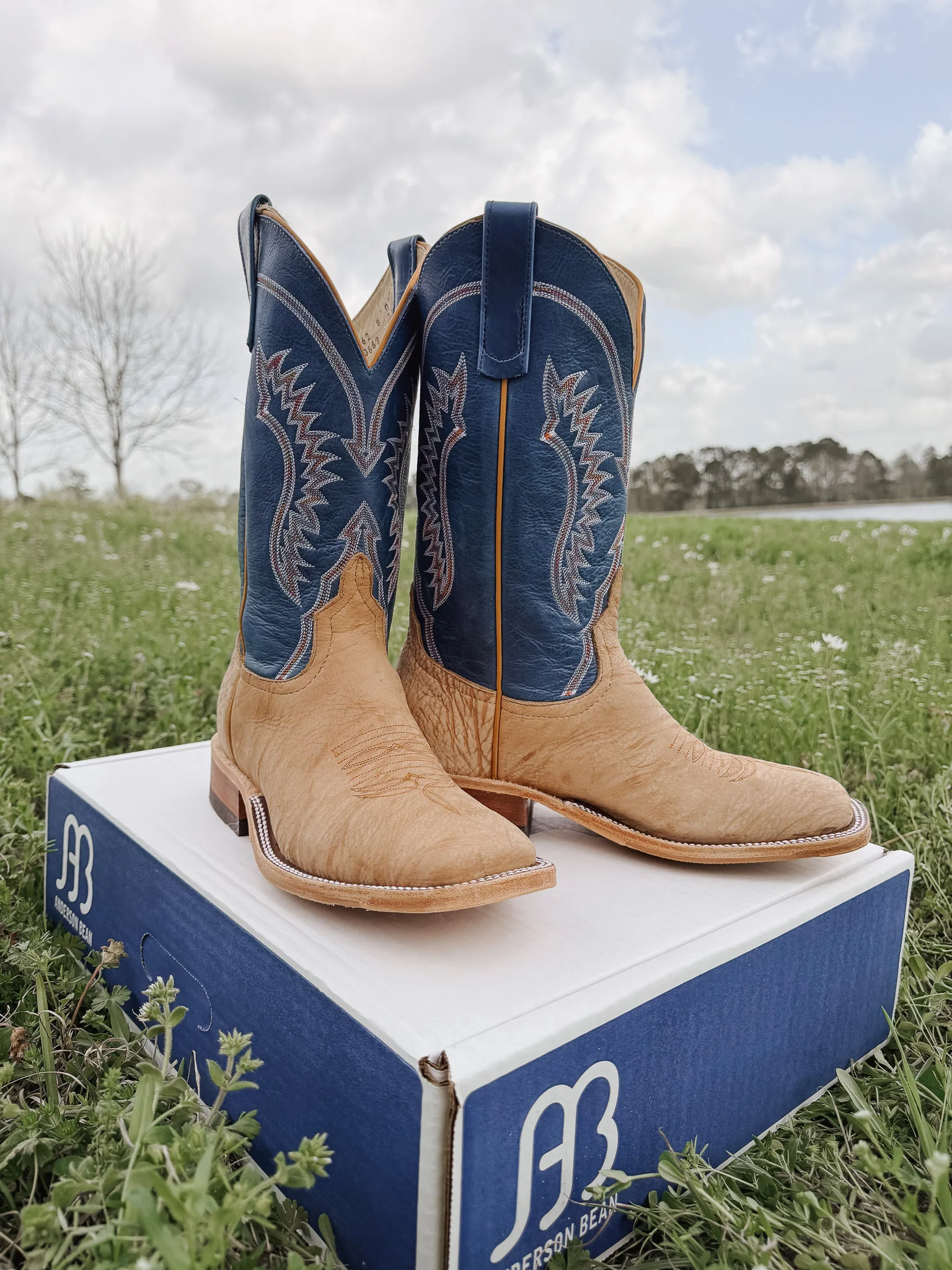 Men's Anderson Bean BC Exclusive Tan Washed Shoulder/Sky Blue Boots