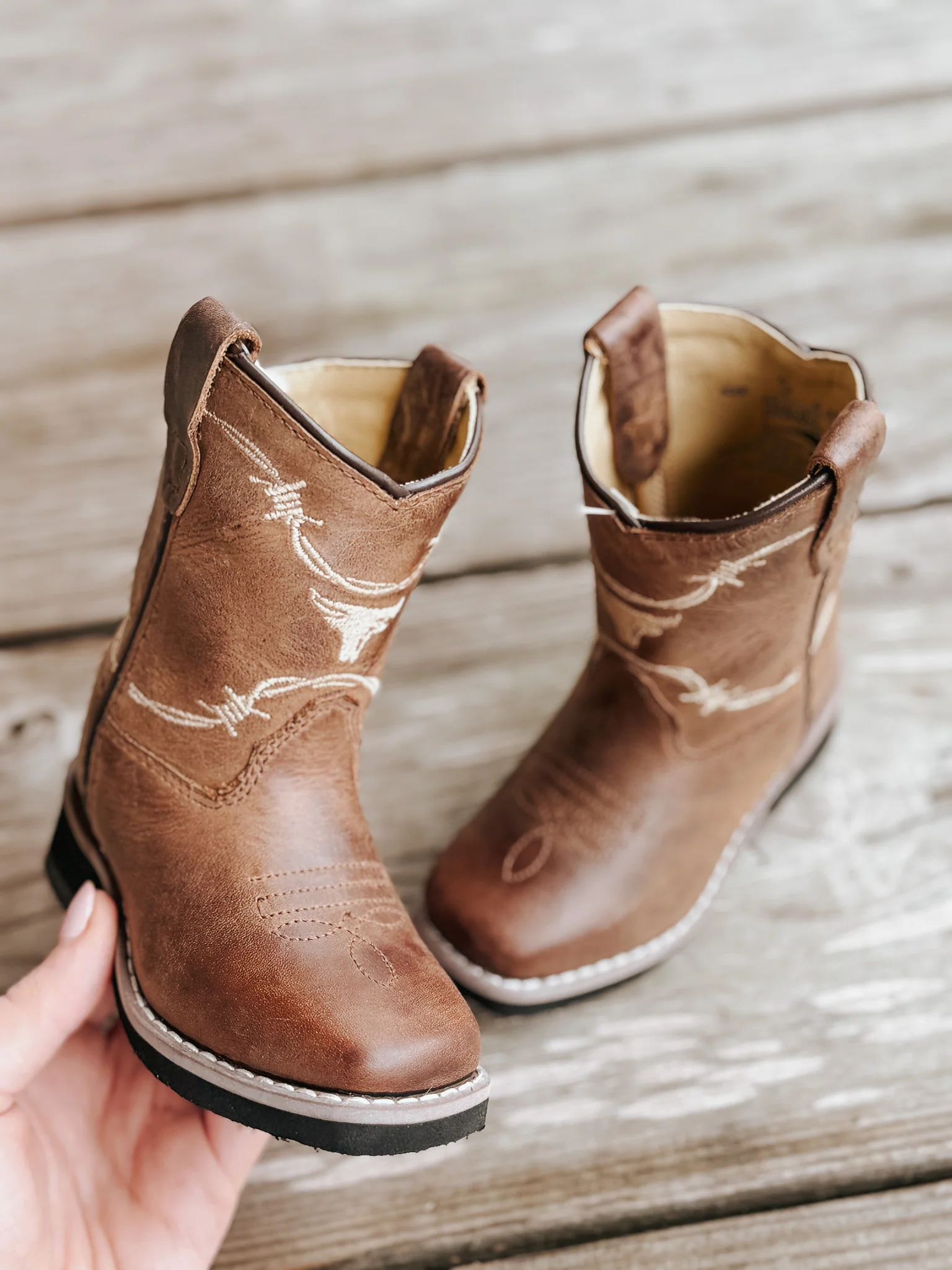 TODDLER SMOKY MOUNTAIN LOGAN SQUARE TOE BROWN BOOTS