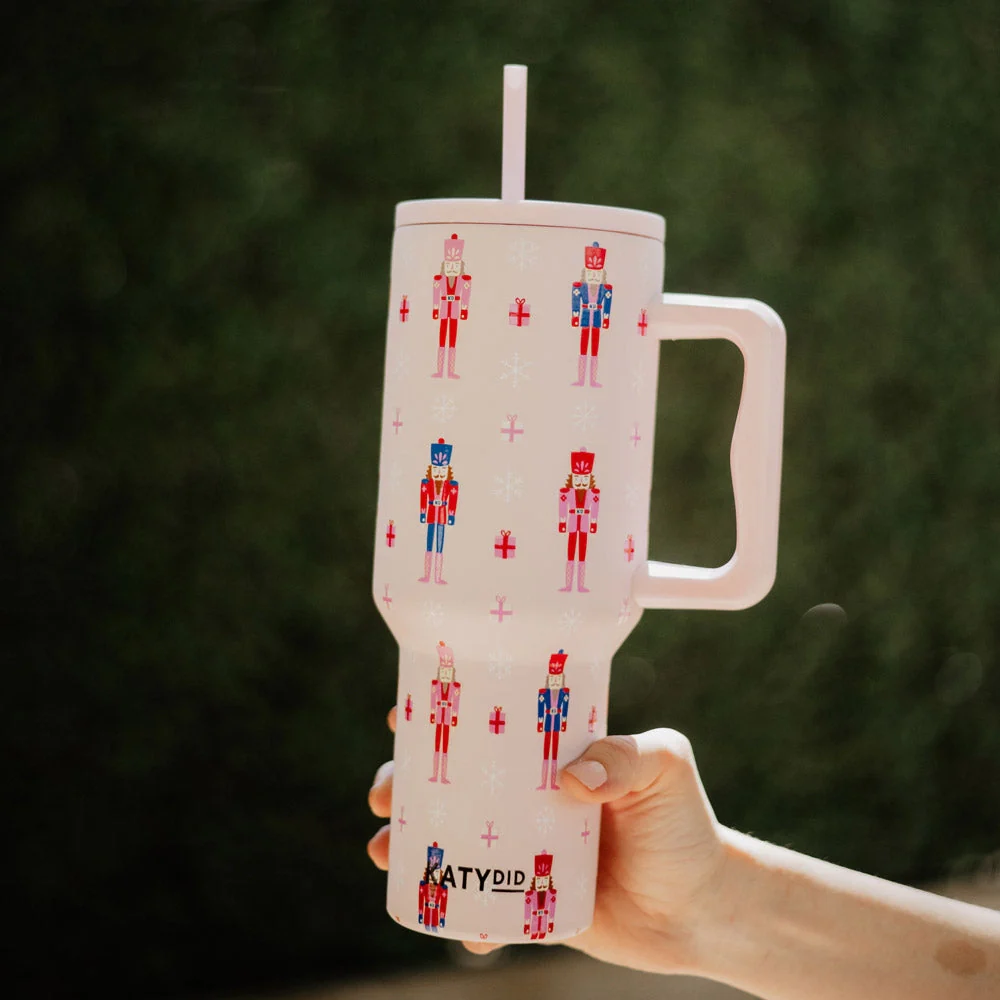 40oz Holiday Tumbler Cup - Nutcracker & Santa