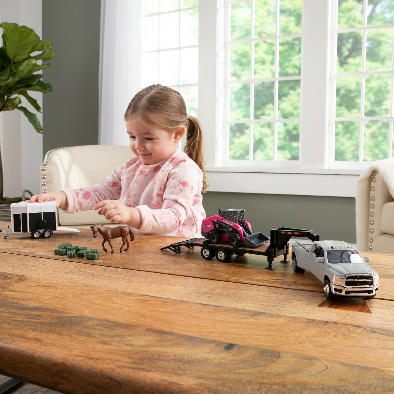 RAM Pickup Truck Toy with Case Construction SV340B Skid Steer, Trailers and Accessories - Image 2