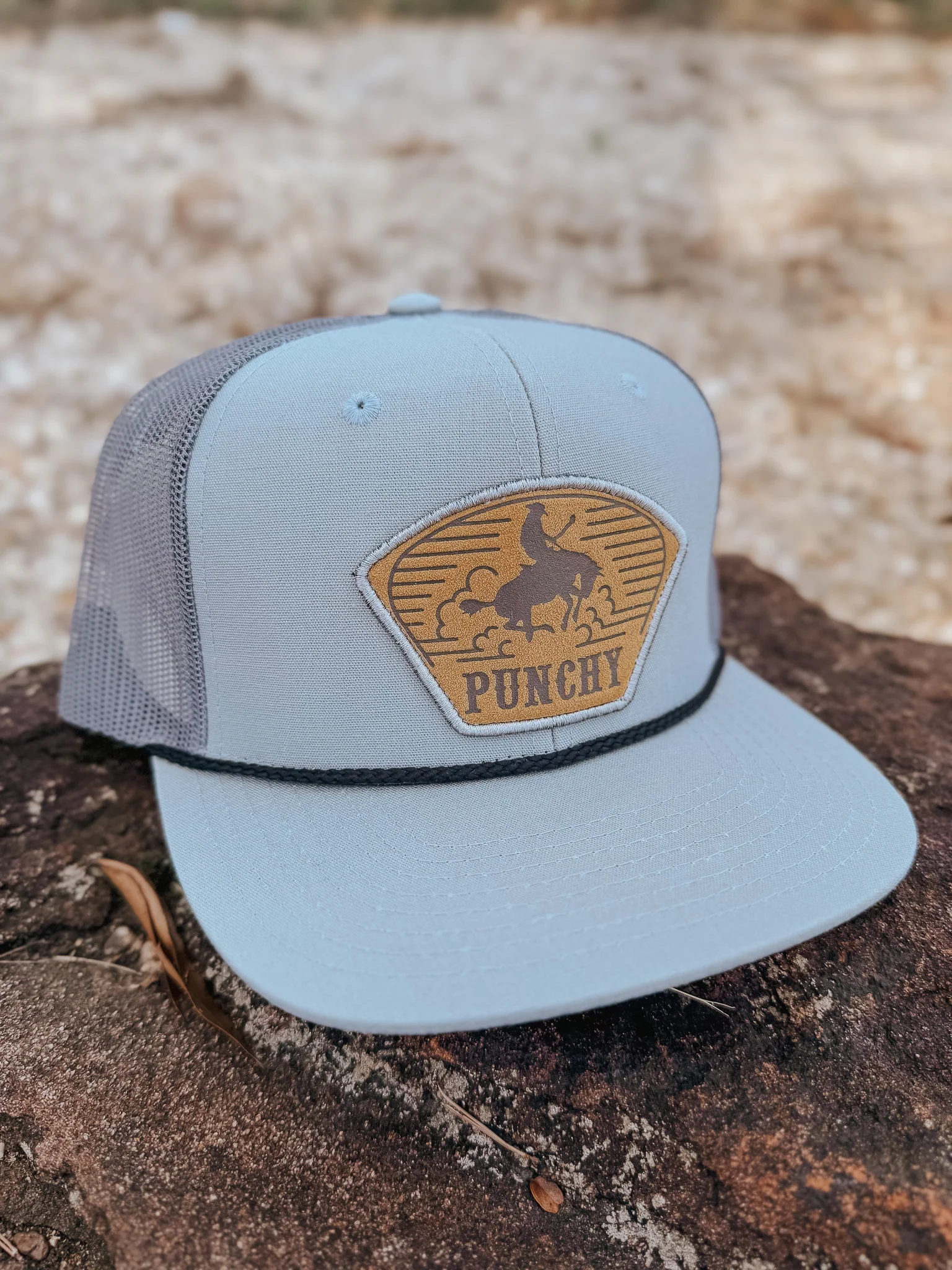 Hooey "Cavvy" Punchy Hat Grey w/Leather Patch - Image 2
