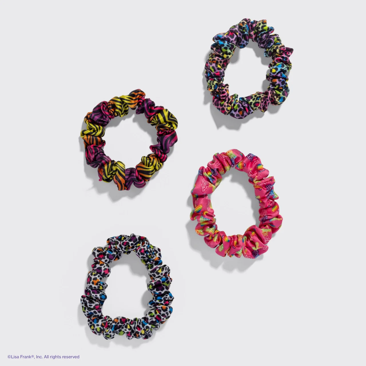 Lisa Frank X Kitsch Ruched Satin Scrunchies - Rainbow Leopard - Image 7