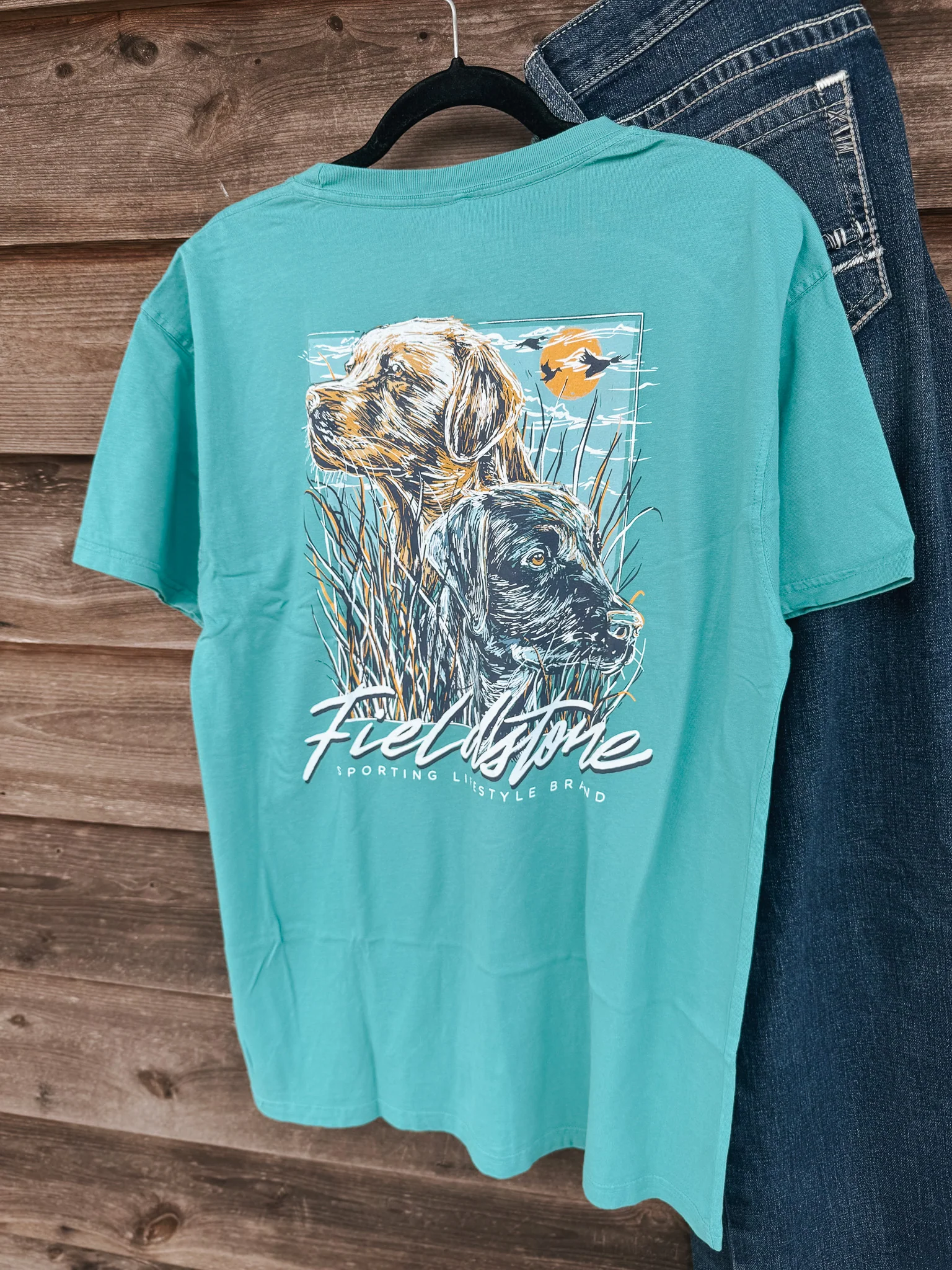 Fieldstone Double Dog Marsh T-Shirt in Seafoam - Image 3