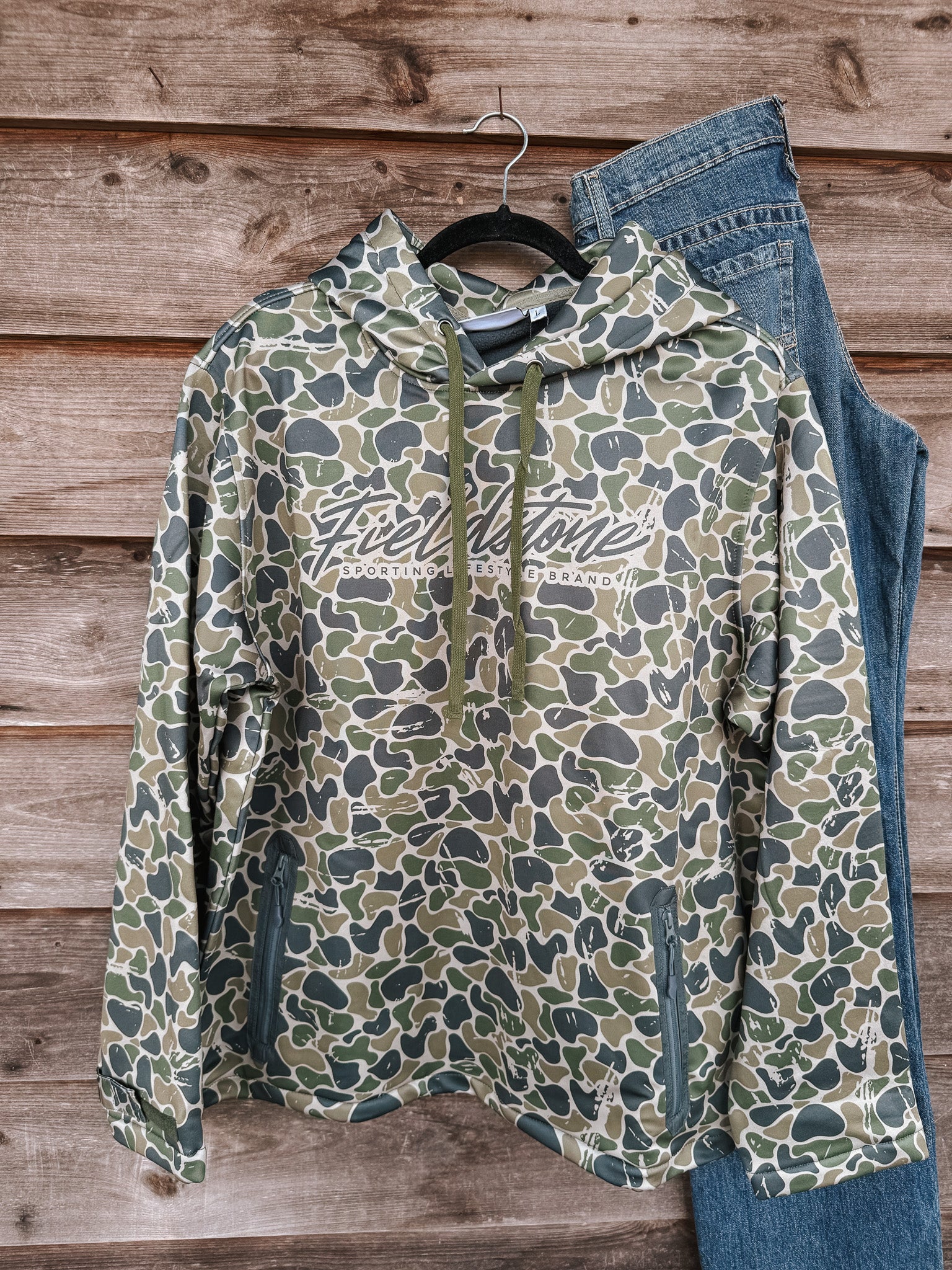 Men's Fieldstone Backwoods Script Camo Hoodie