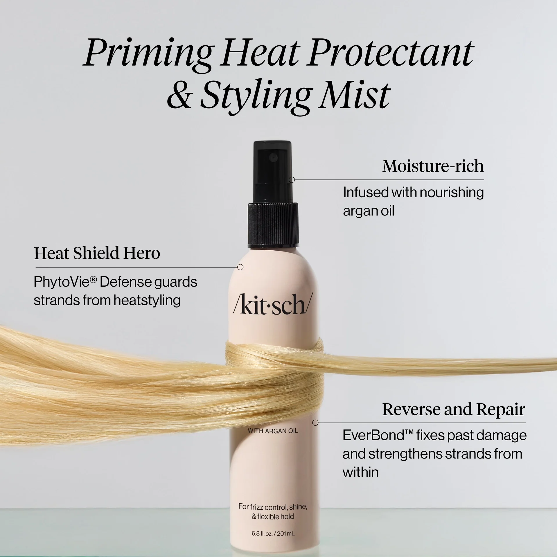 Kitsch Priming Argan Oil Heat Protectant & Styling Mist - Image 3