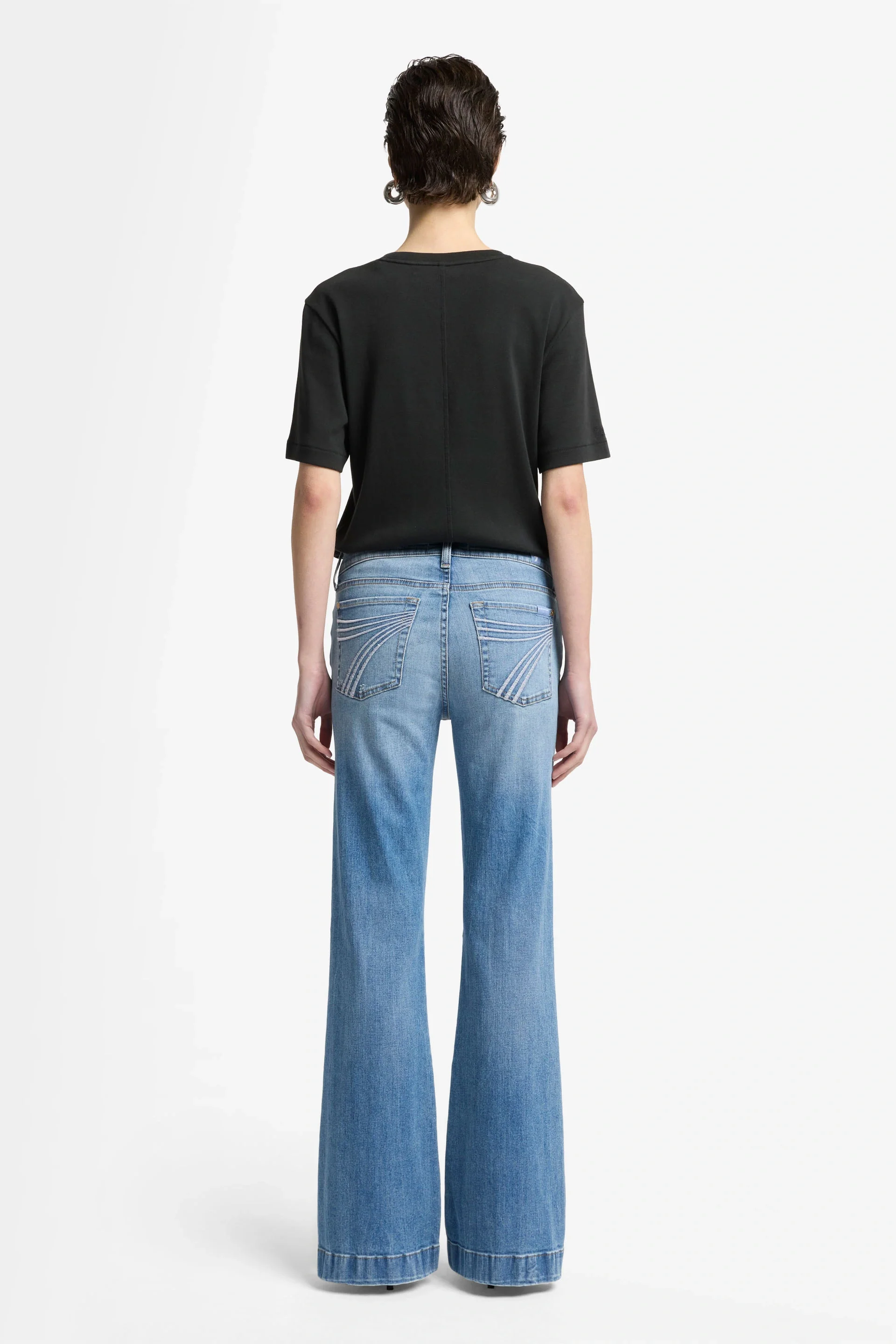 7 For All Mankind DOJO TAILORLESS SLIM ILLUSION PINE Mid Waist Flared Jeans - Image 9