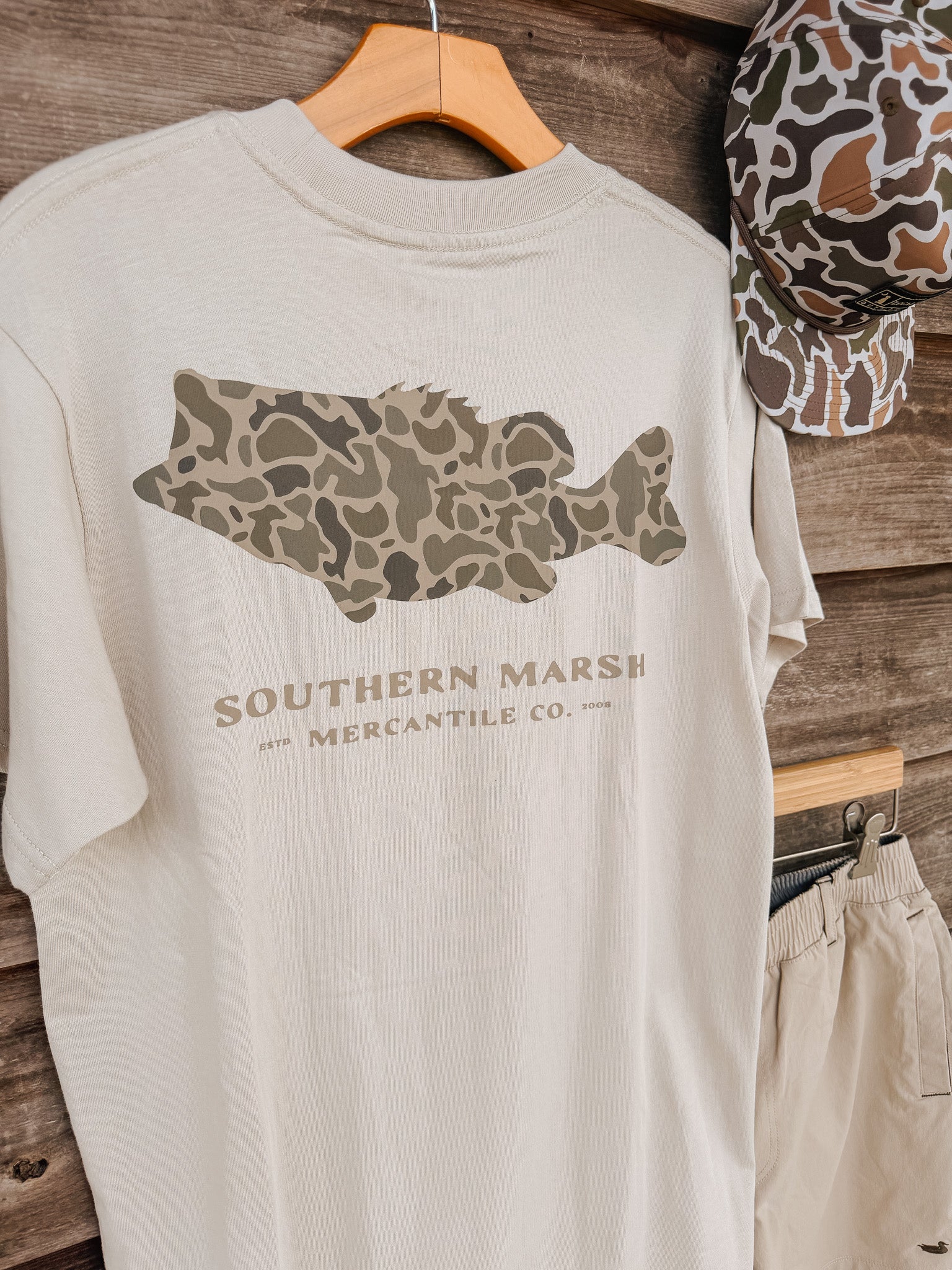 Southern Marsh Camo Bass T-Shirt in Ash Gray - Image 5