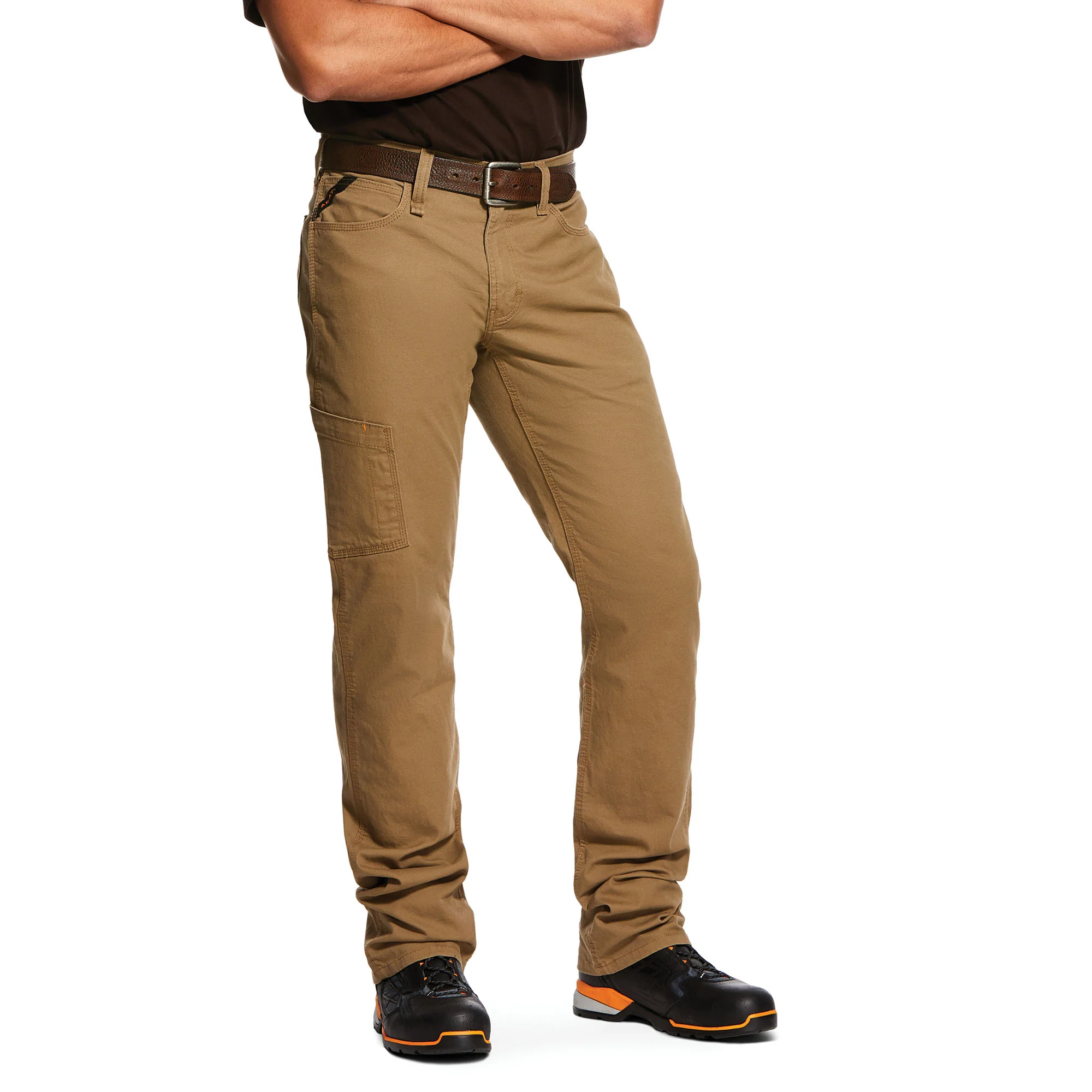 ARIAT REBAR M4 RELAXED DURASTRETCH MADE TOUGH STACKABLE STRAIGHT LEG PANT IN KHAKI
